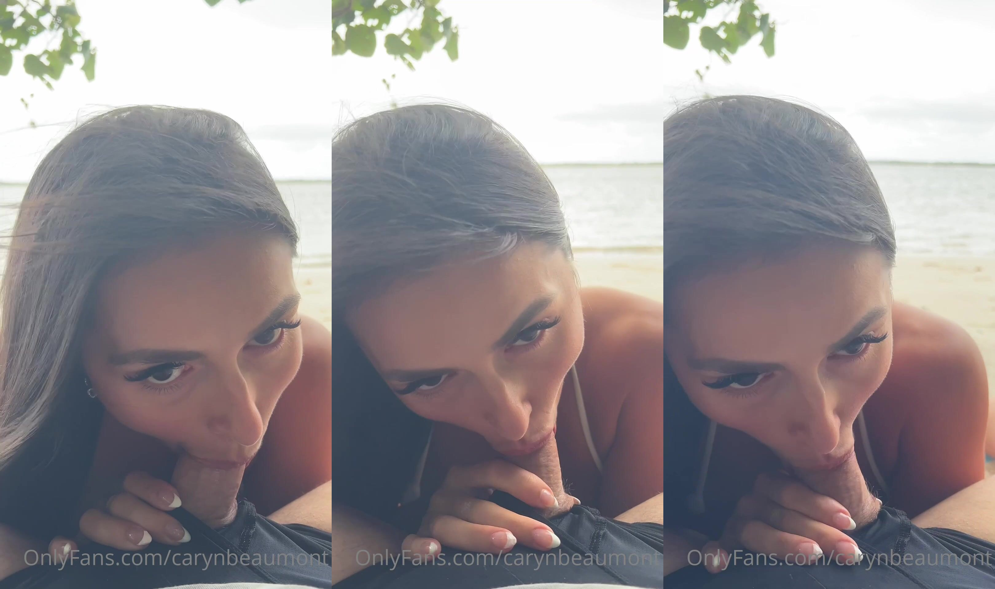 Carynbeaumont Blowjob On The Beach