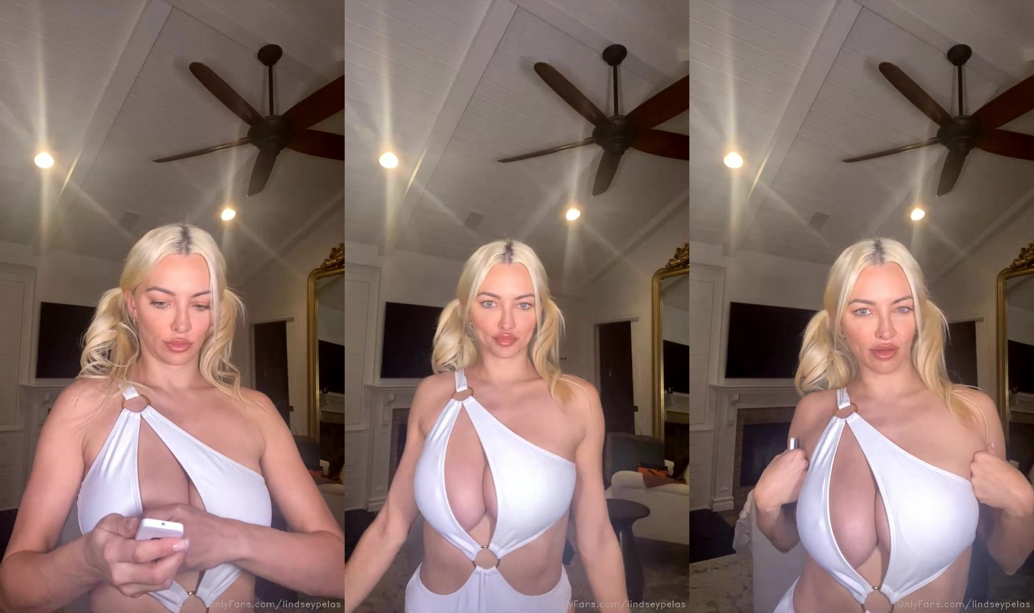 Blonde Lindsey Pelas Seducing In Sexy Clothes