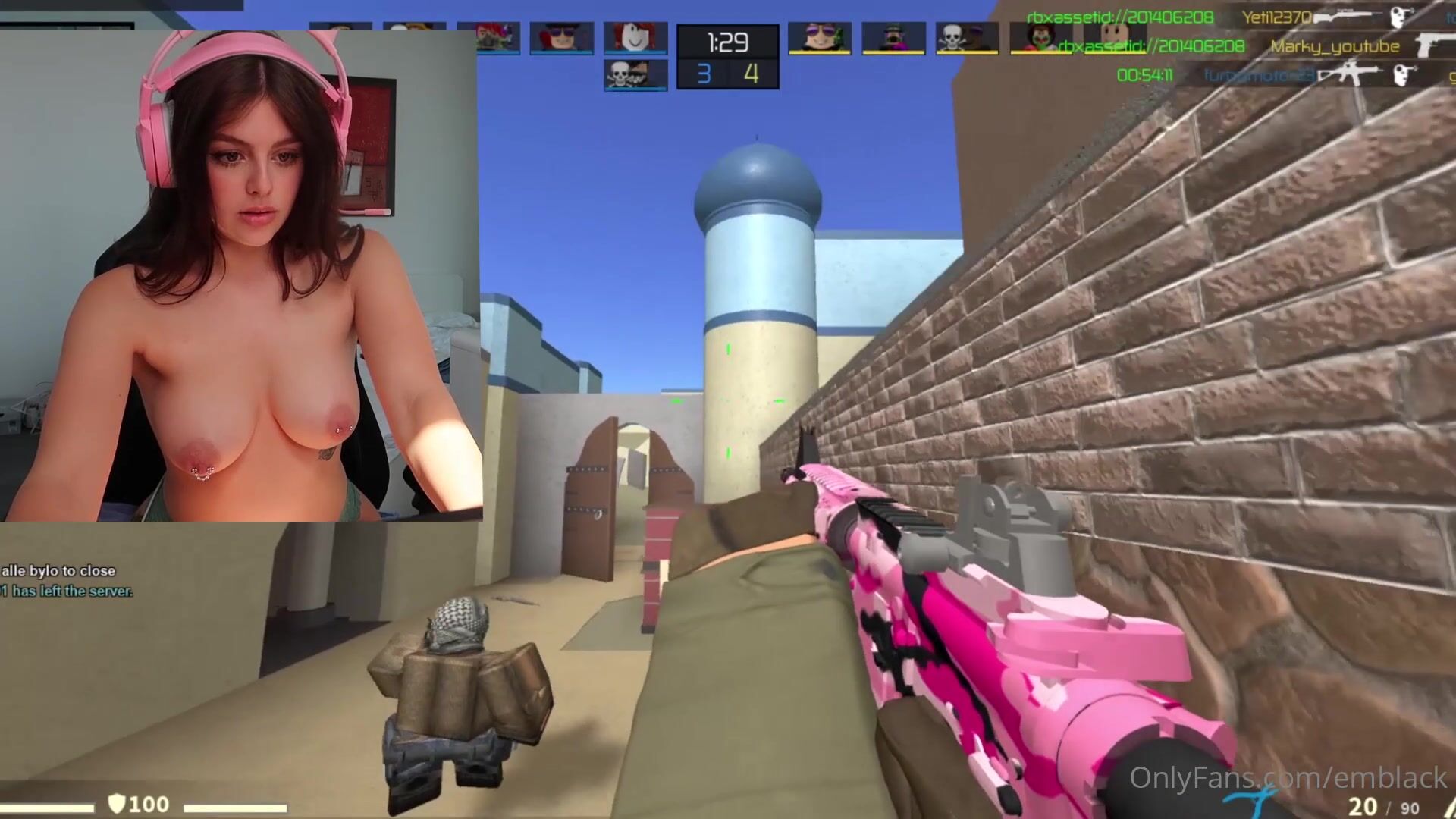 Emily Black Plays Video Games Naked