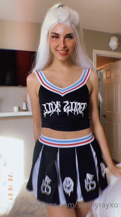 Sunny Ray Blows A Dildo As A Cheerleader