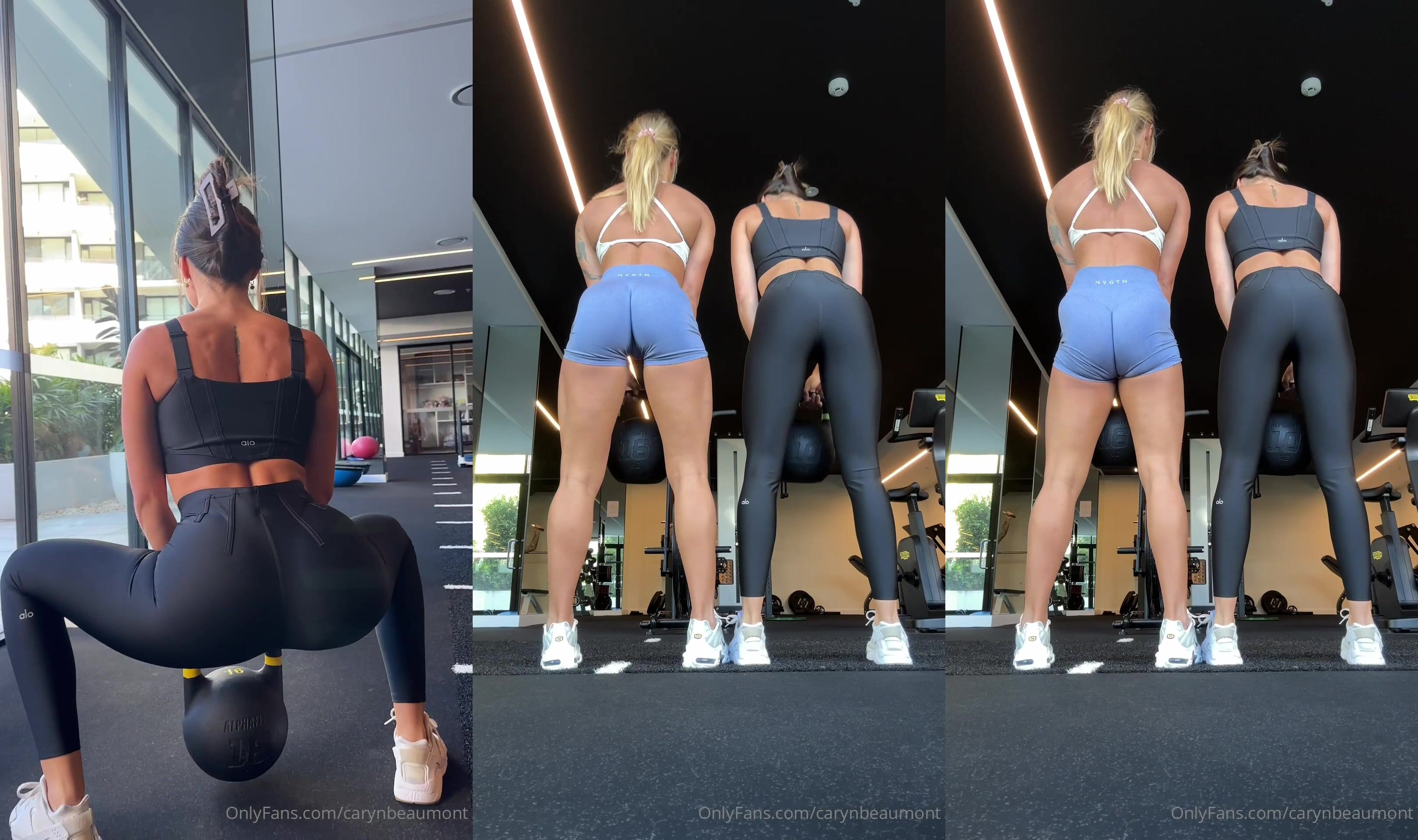 While At The Gym Her Friend Fucks Her With A Strapon