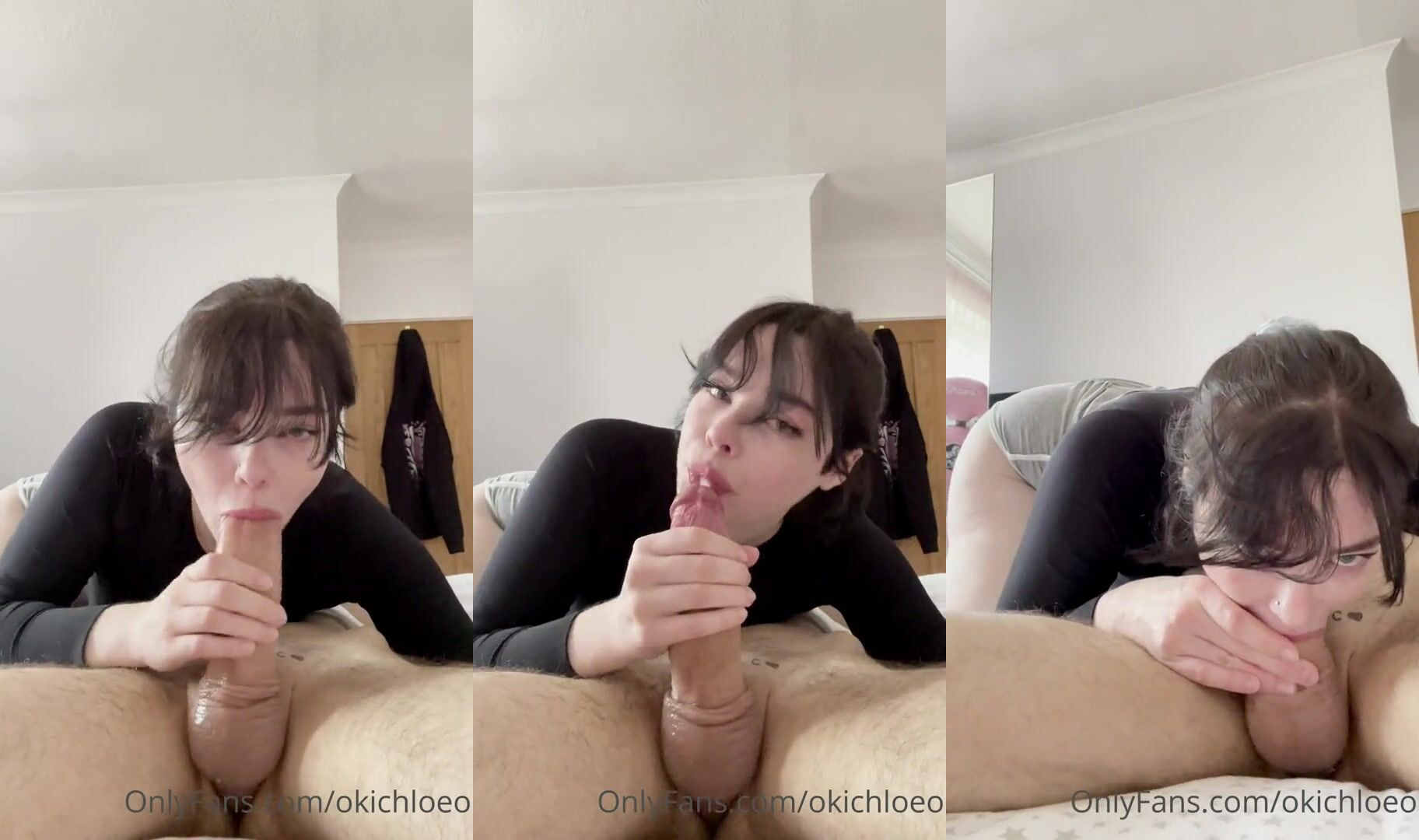 OkiChloeo Sucking Cock While Looking In The Camera