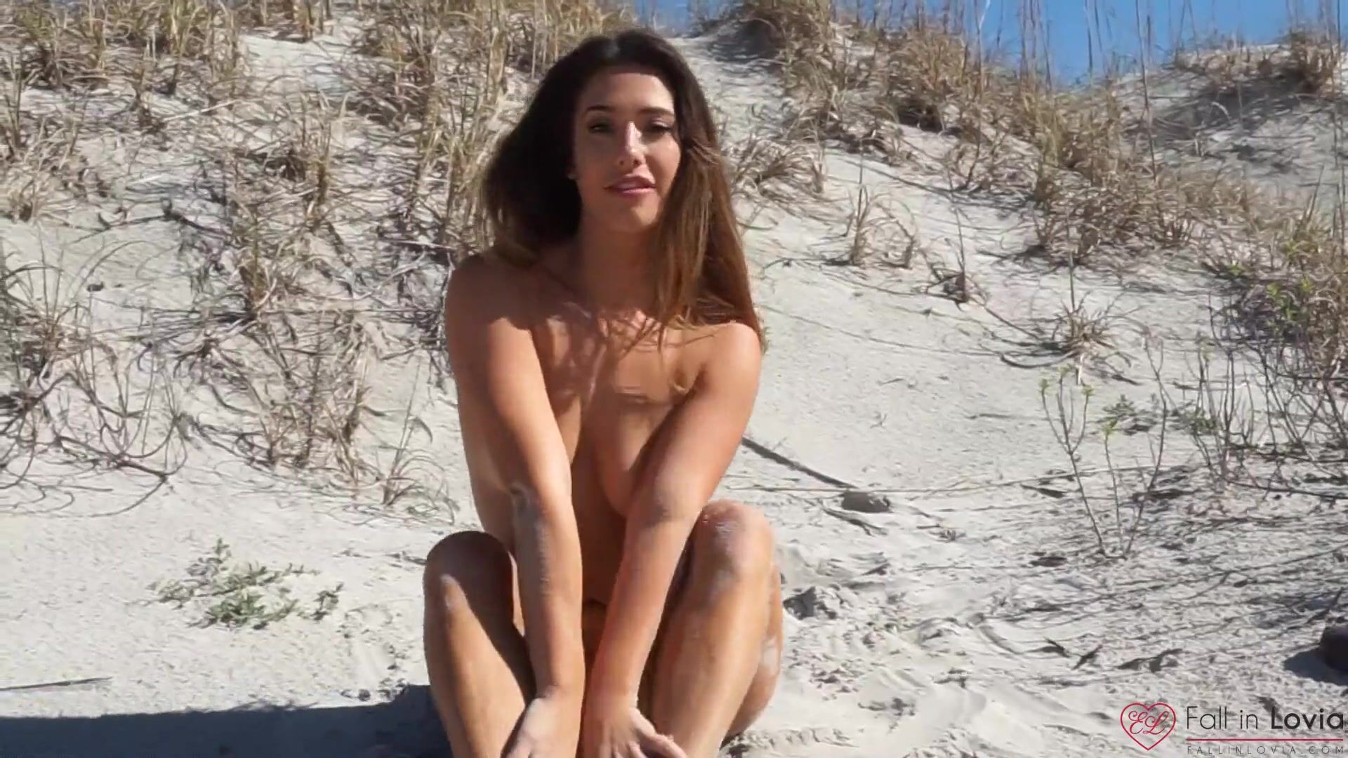Eva Lovia Masturbating On The Beach