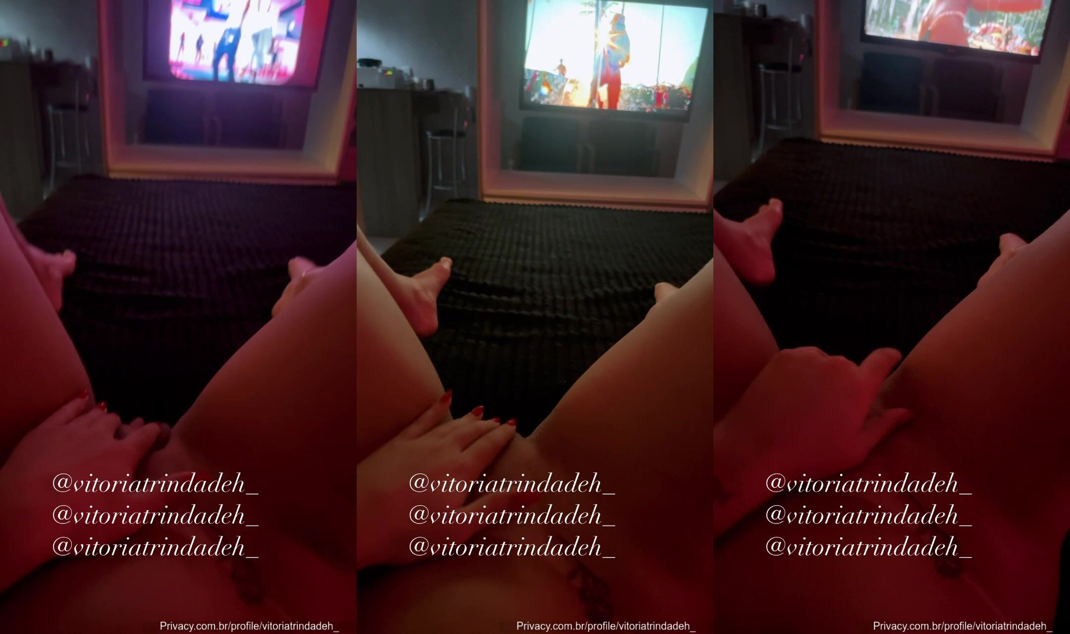 Vitoria Trindade Touches Her Pussy While Watching TV