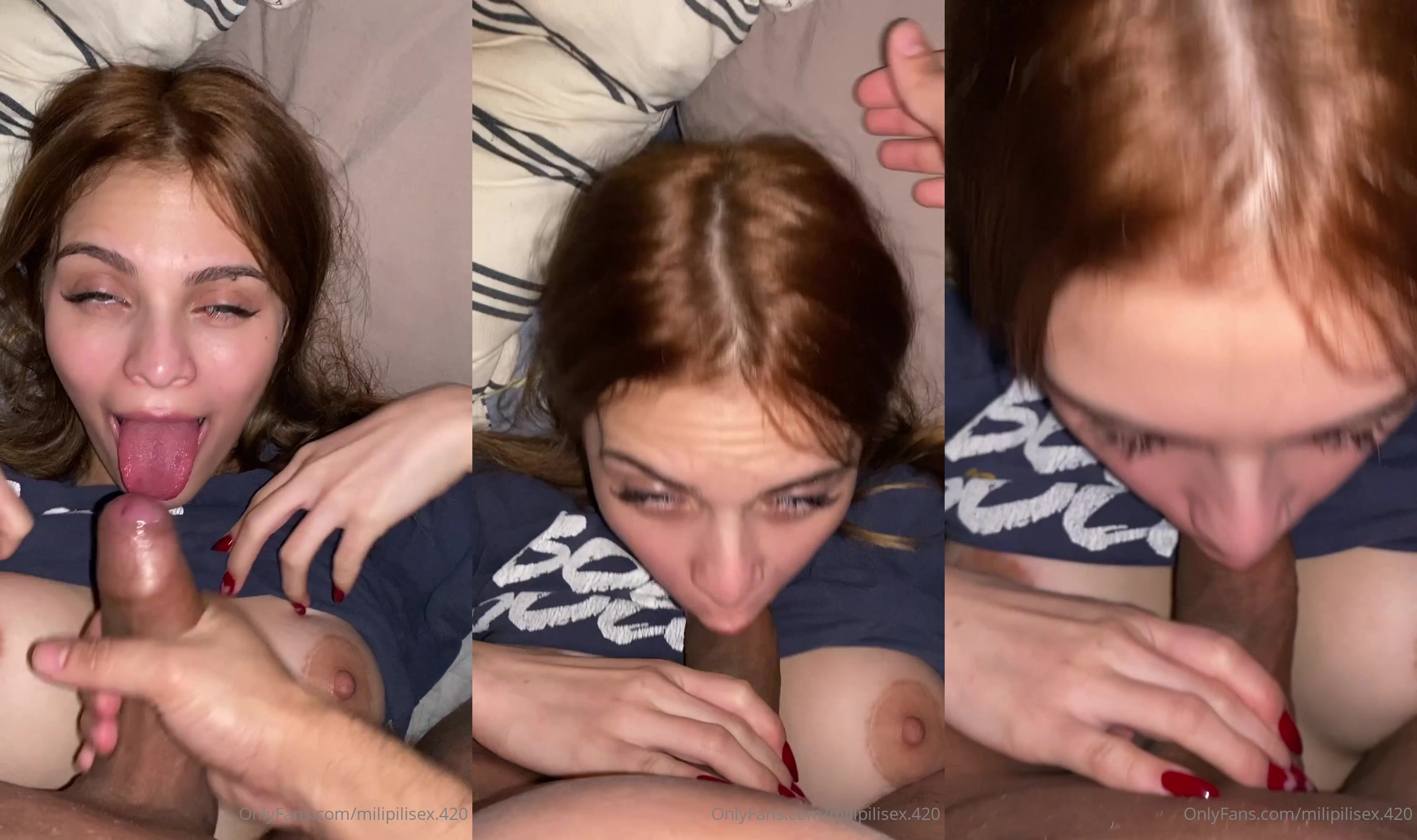 Mili Pili420 Receives Milk In Her Mouth