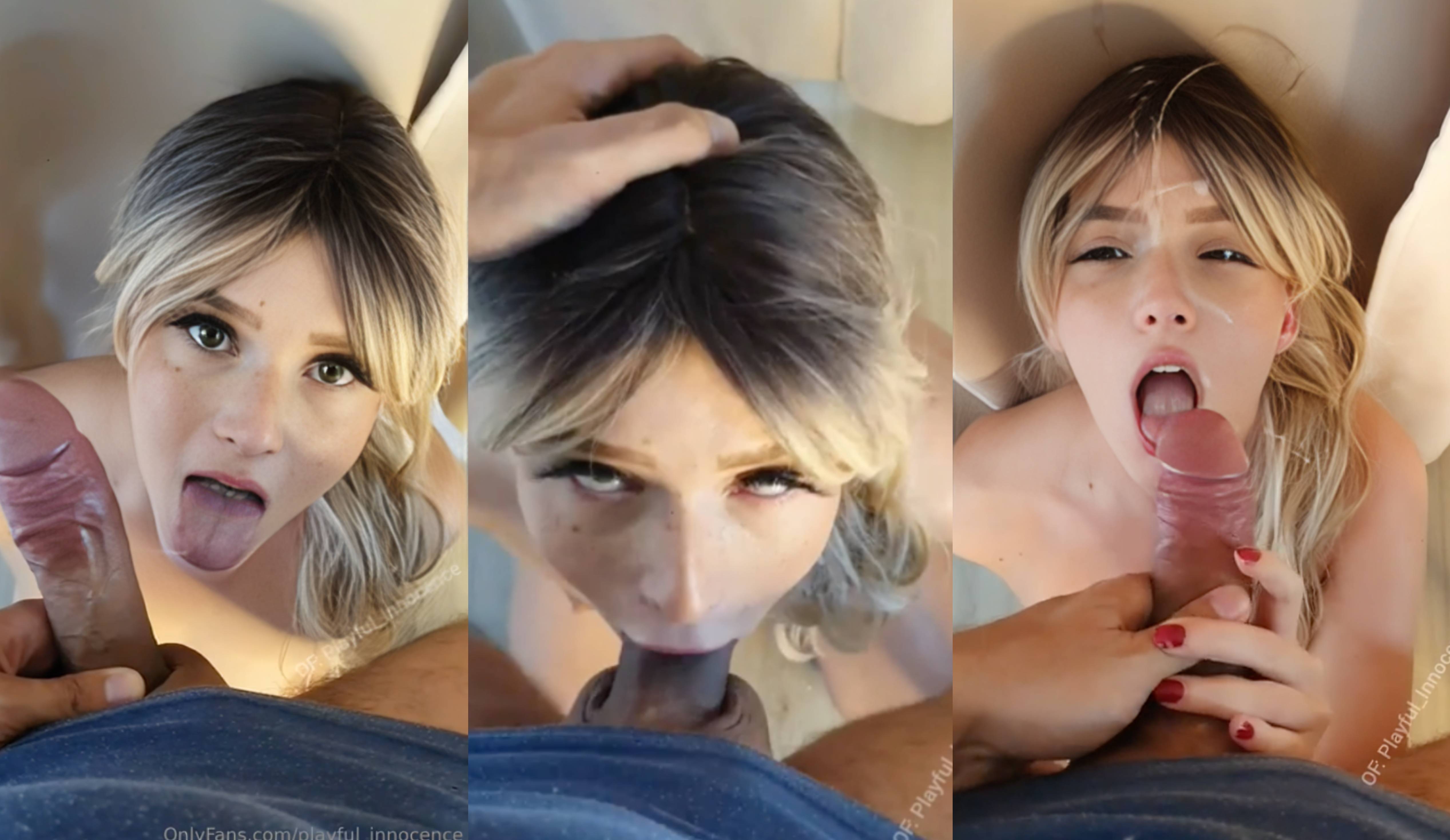 Playful_Innocence Gives A Blowjob And Receives A Great Facial