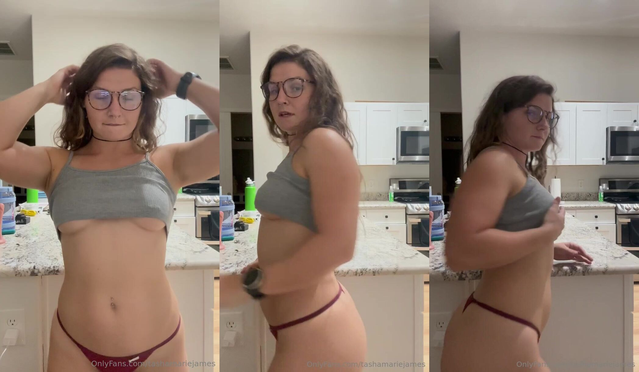Tasha Marie James Masturbates With A Dildo In The Kitchen