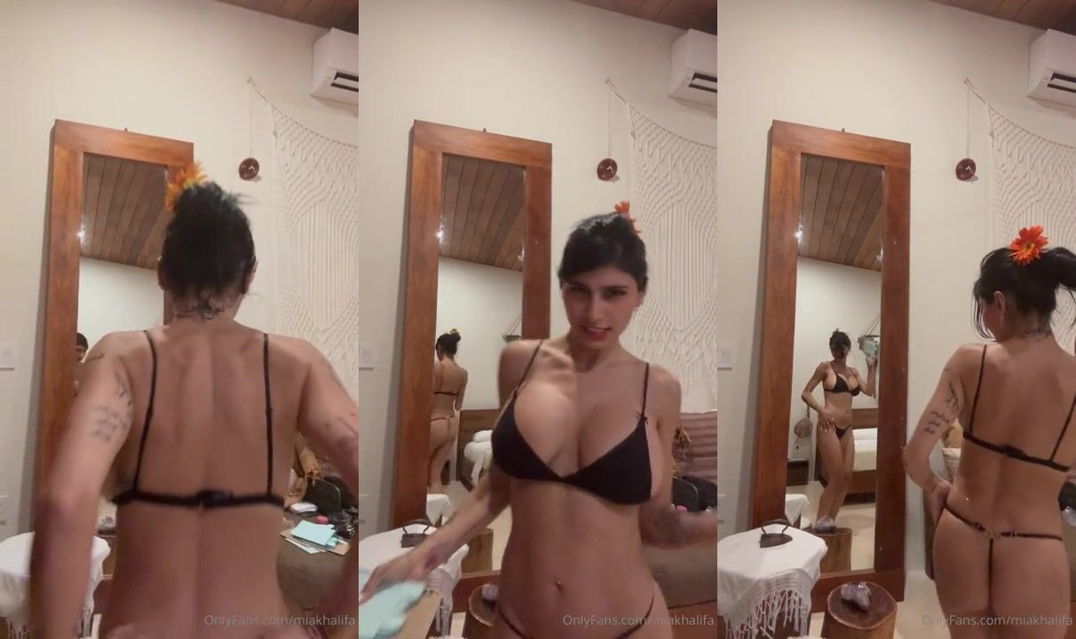 Mia Khalifa Takes Off Her Bra In The Shower And Shows Off Her Tits