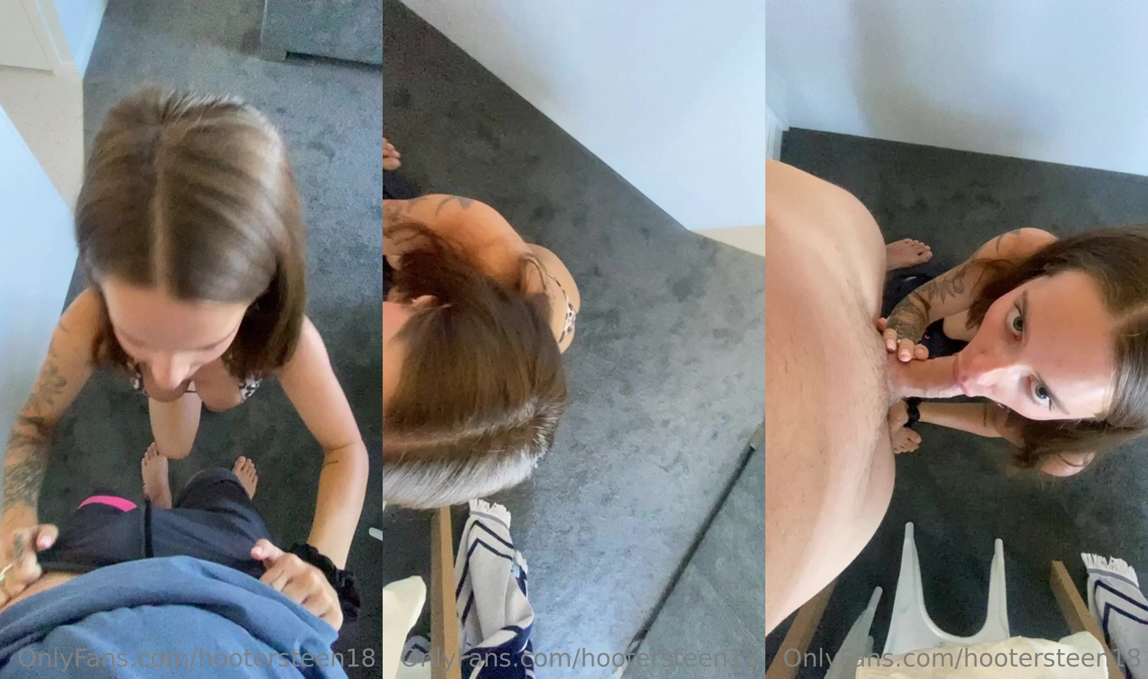 Hootersteen18 Gives A Blowjob And Gets Fucked On The Couch
