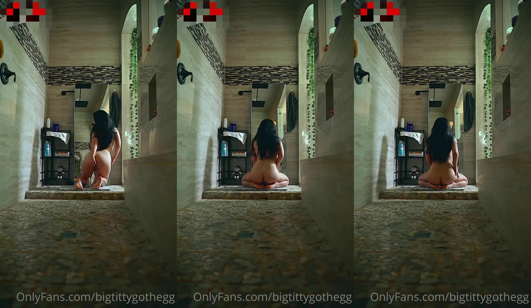 BigTittyGothEgg Fucks Herself In The Bathroom