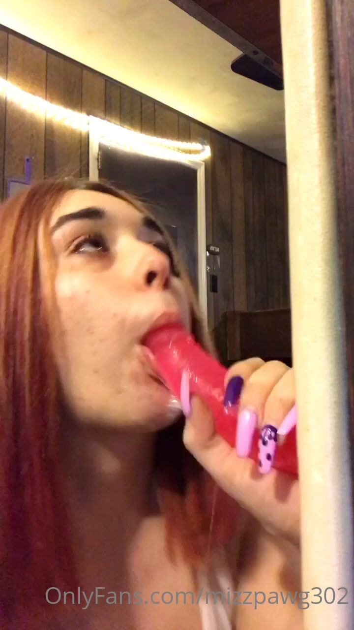 Mizzpawg302’s Sloppy BJ On A Wall Dildo