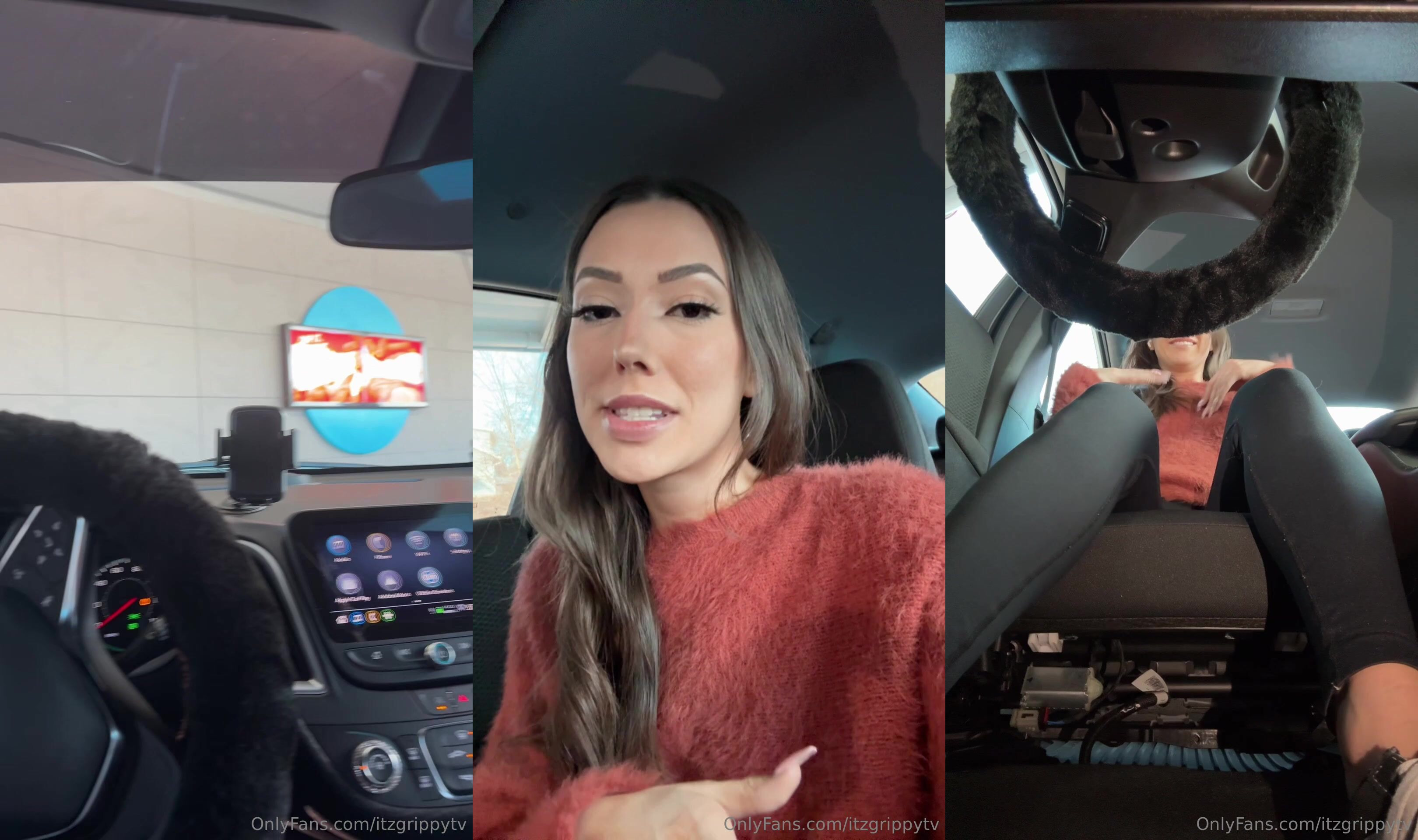 Itzgrippytv Plays With Her Pussy In Drive Thru