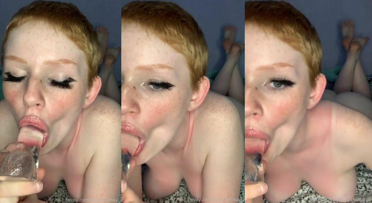 Aaliyah_may Slurps On A Clear Didlo