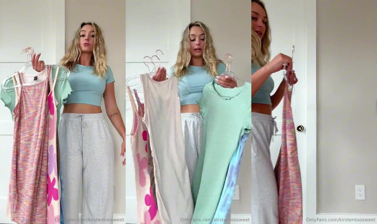 Kirstentoosweet Tries On Her Sexy Dresses