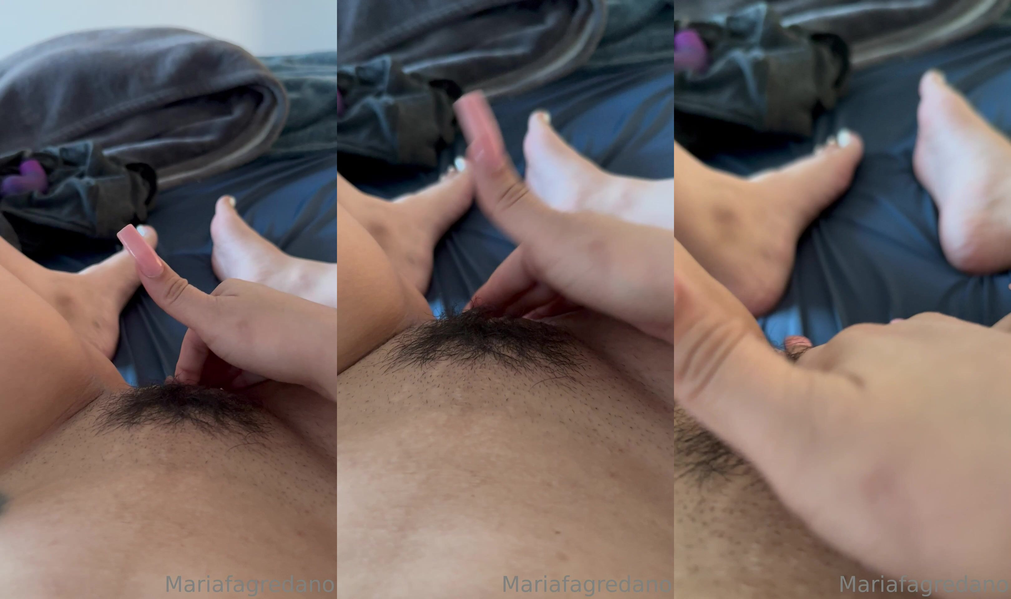 Mariafagredano Rubs Her Hairy Pussy