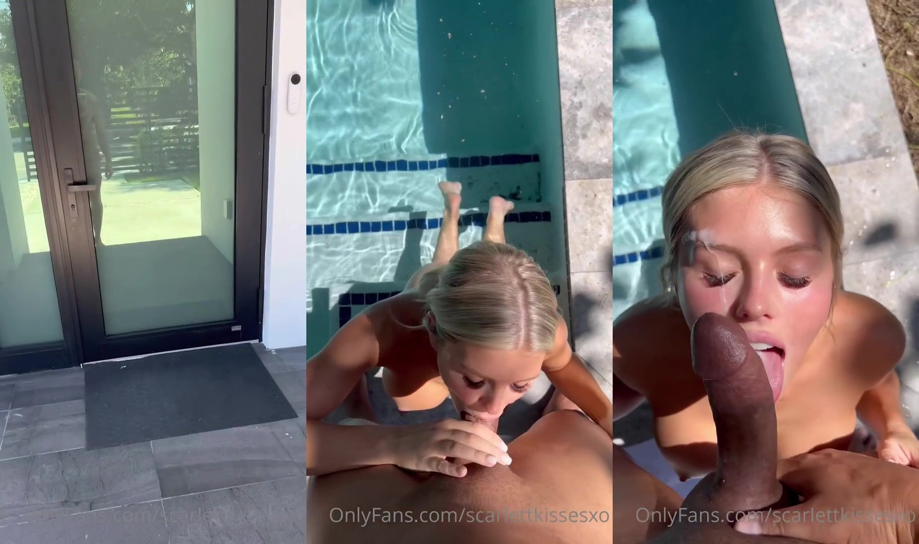 ScarlettKissesXO Rides The Pool Boy’s Cock
