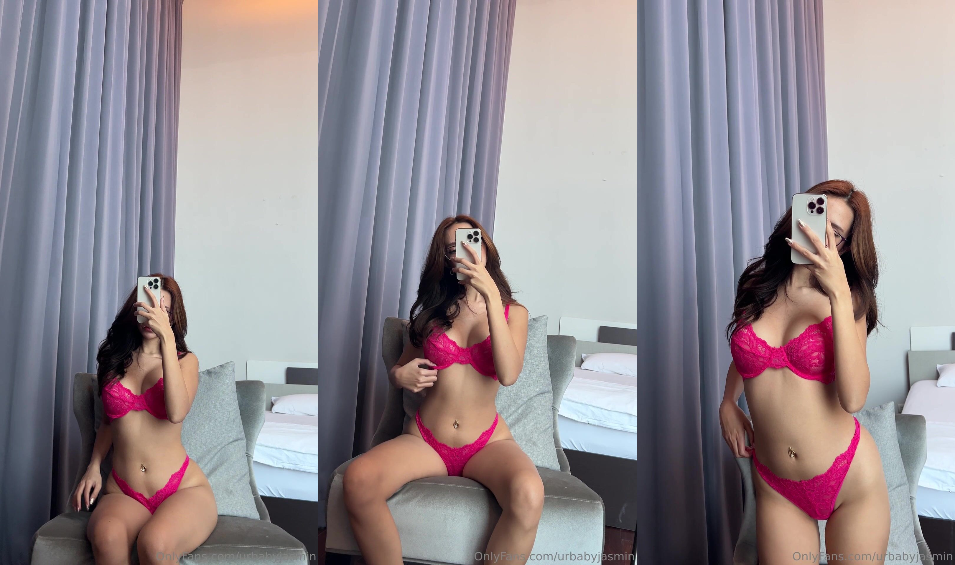 Urbabyjasmin Shows Her Curves In Pink Lingerie