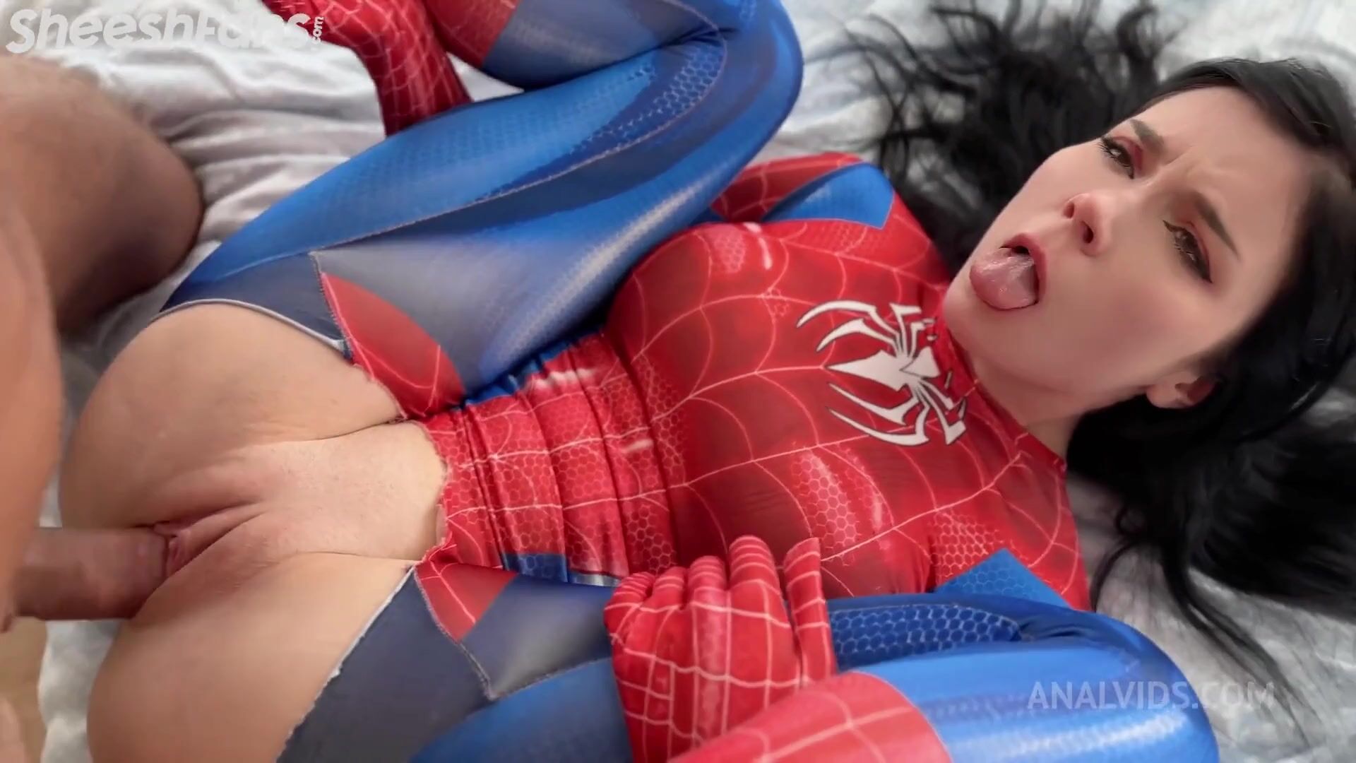 Sweetie Fox Gets Smashed In Her Spidey Suit