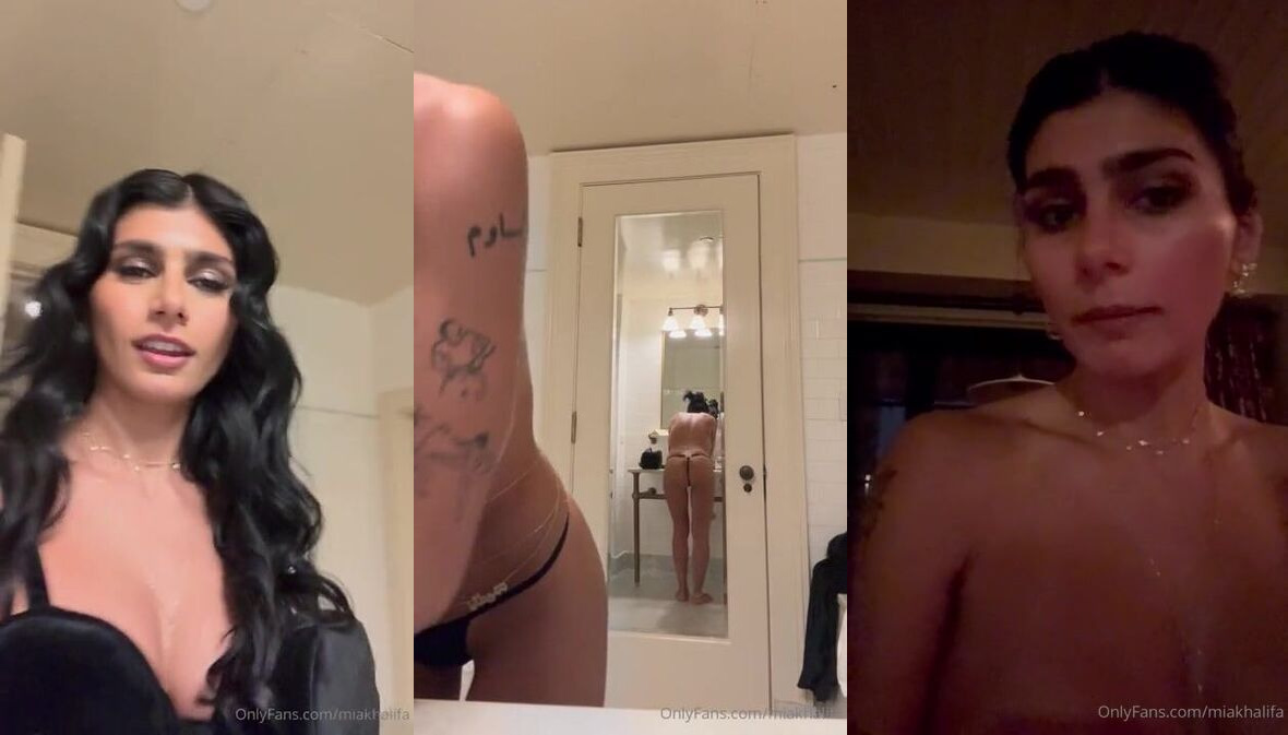 Mia Khalifa Tries On Black Dress After GRWM