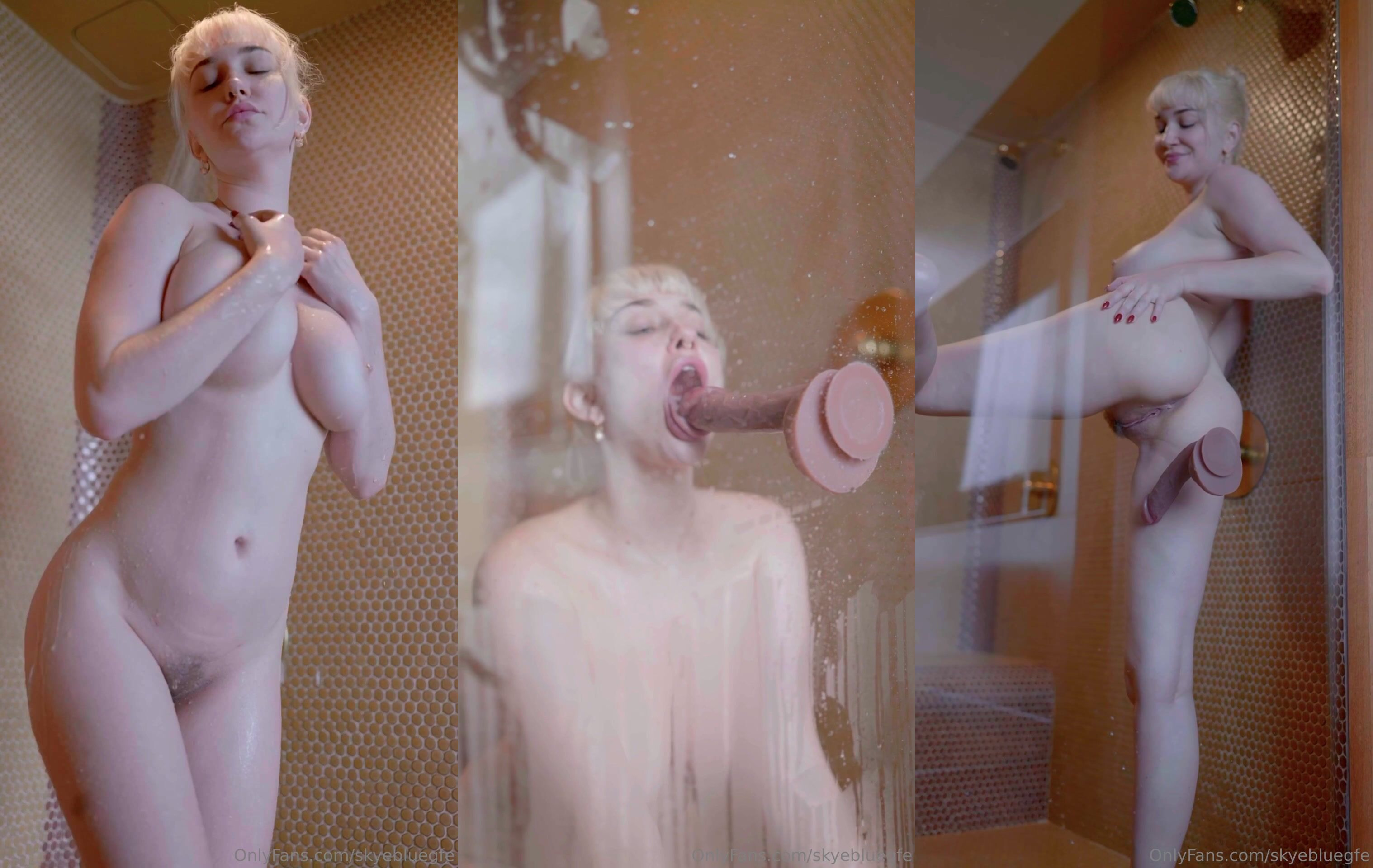 Skye Blue Pleasures Herself In The Shower
