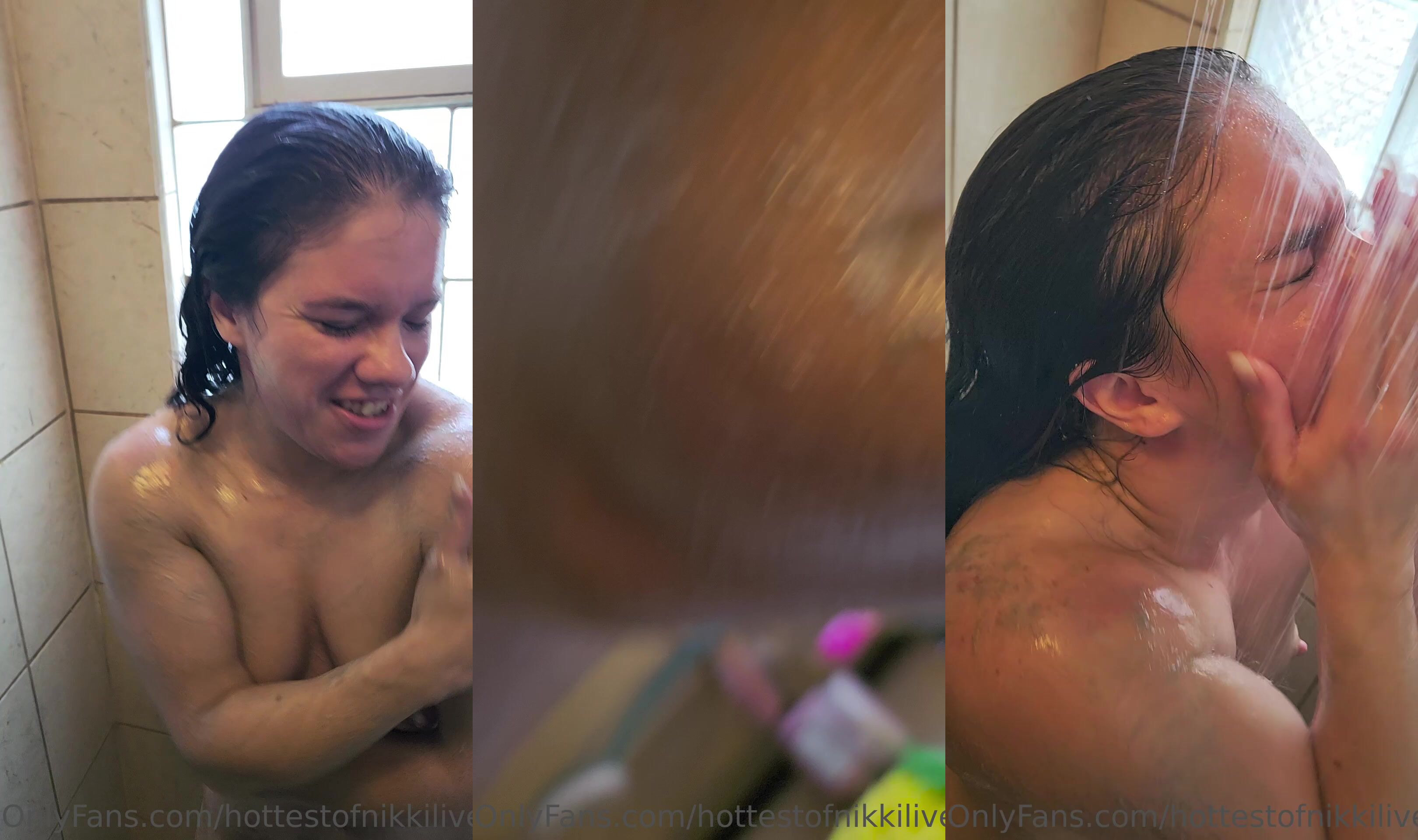 Hottestofnikkilive Rubs Her Wet Naked Body