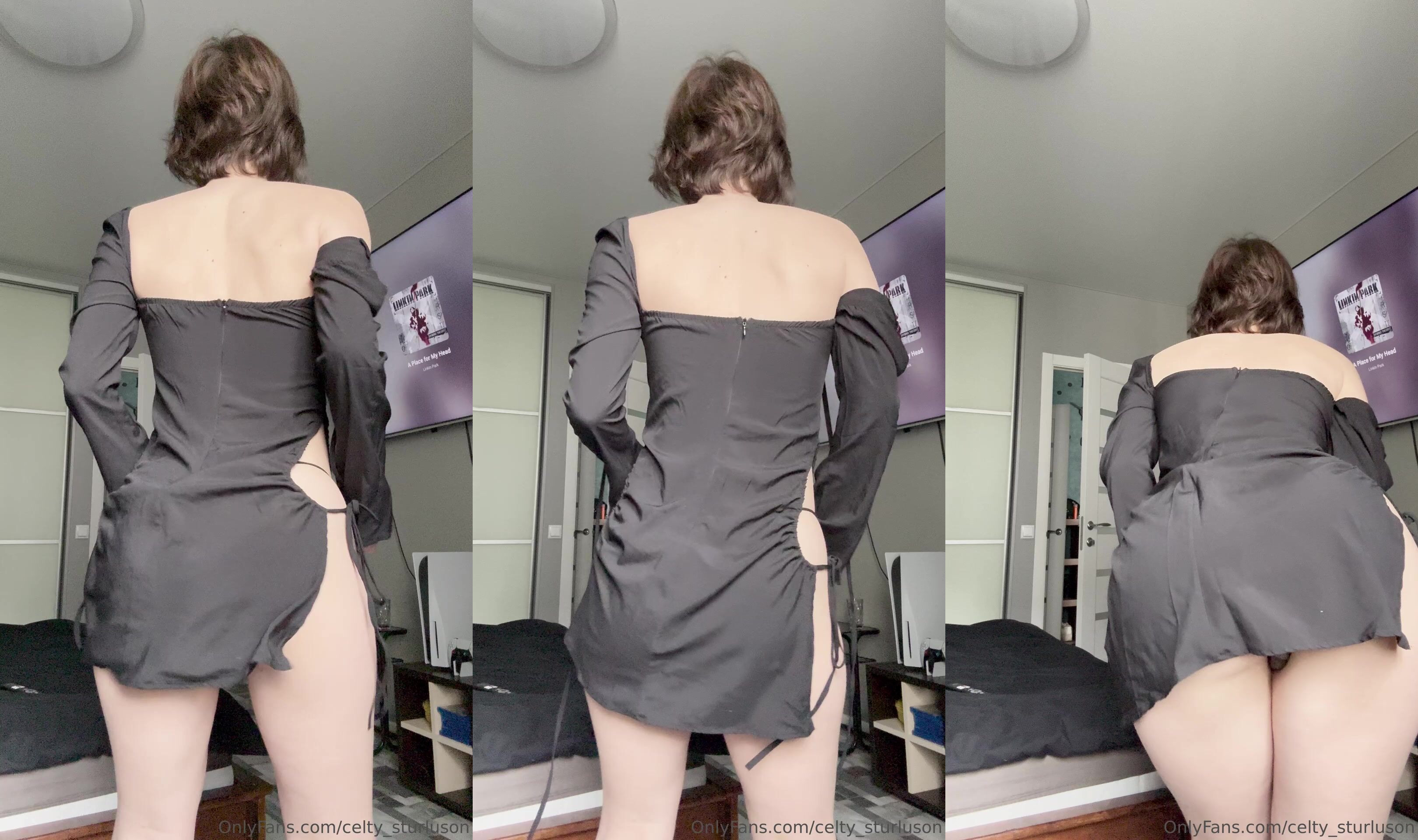 Celty_Sturluson Jiggles Her Clothed Ass