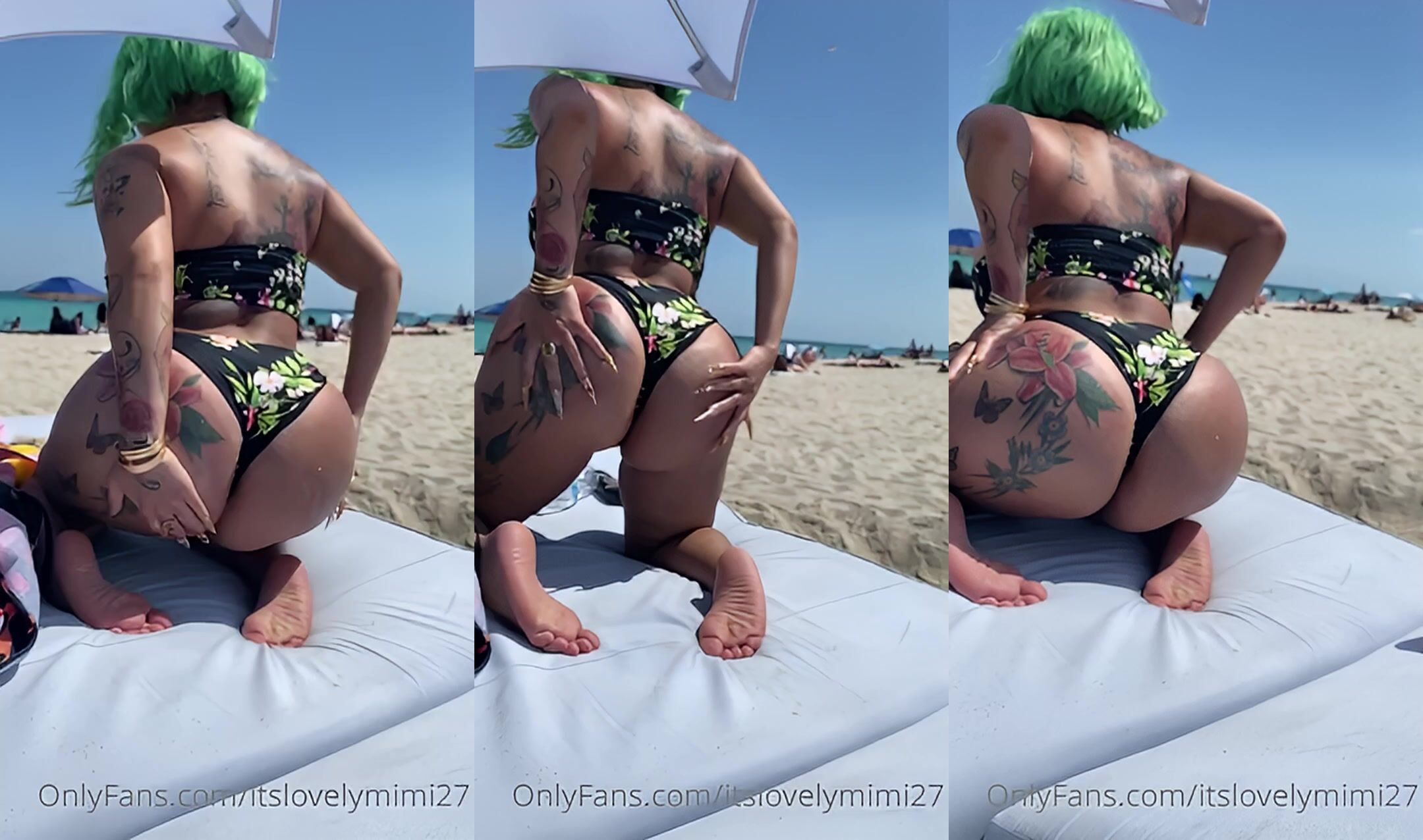 Itslovelymimi27 Rubs Her Ass At The Beach