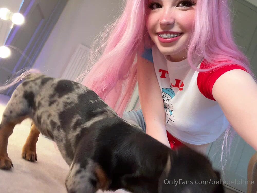 Belle Delphine With A Puppy