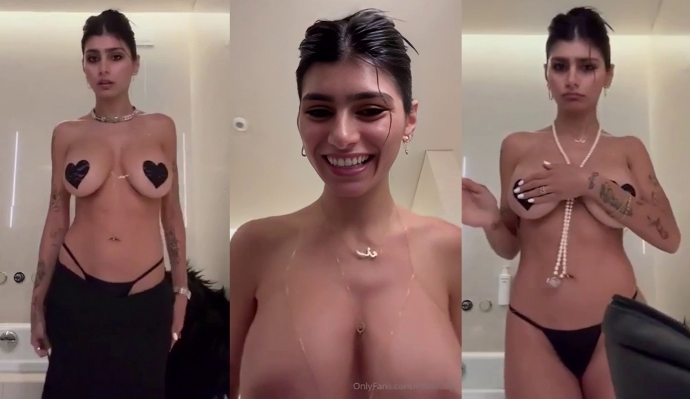 Mia Khalifa Tries On New Outfit With Her Tits Out