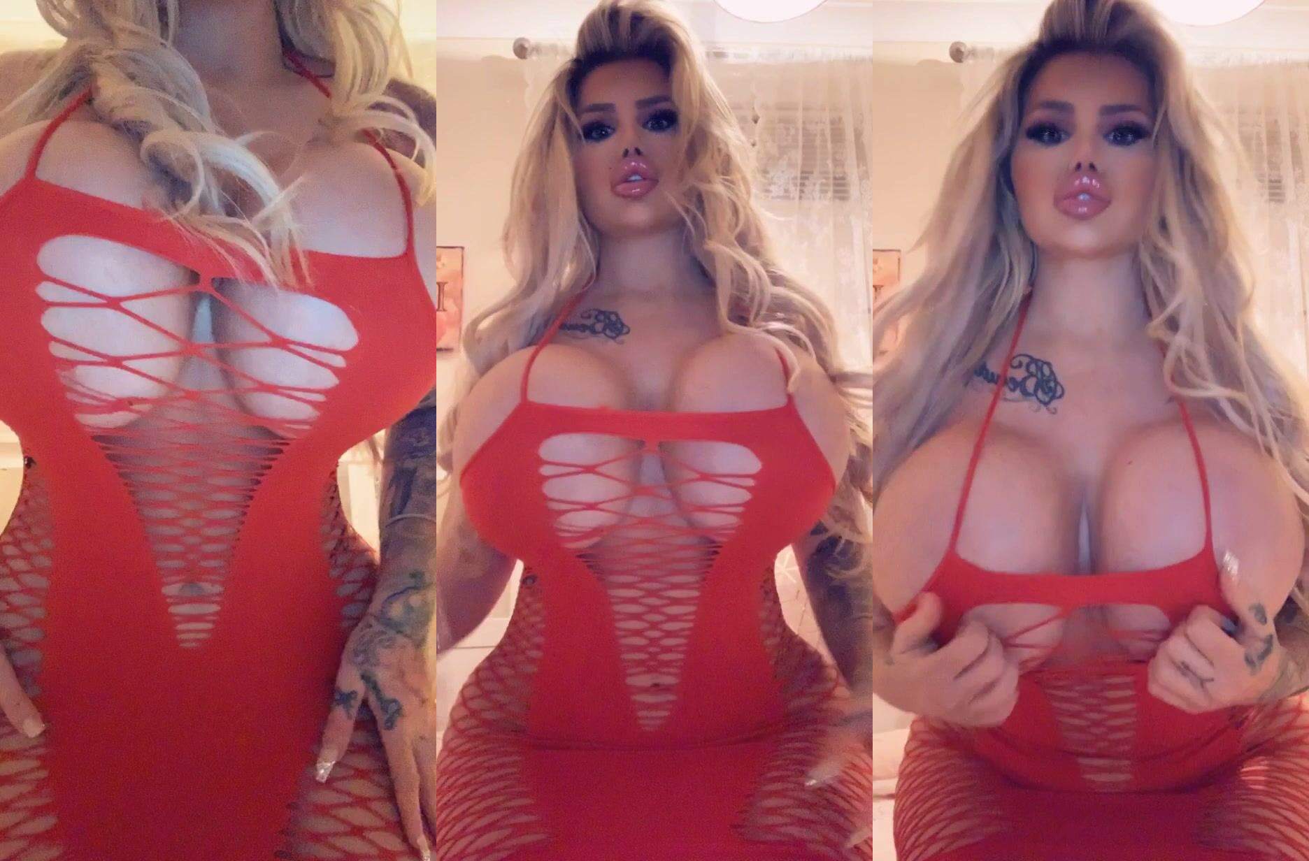 Candy Charms Seduces In Her Red Dress