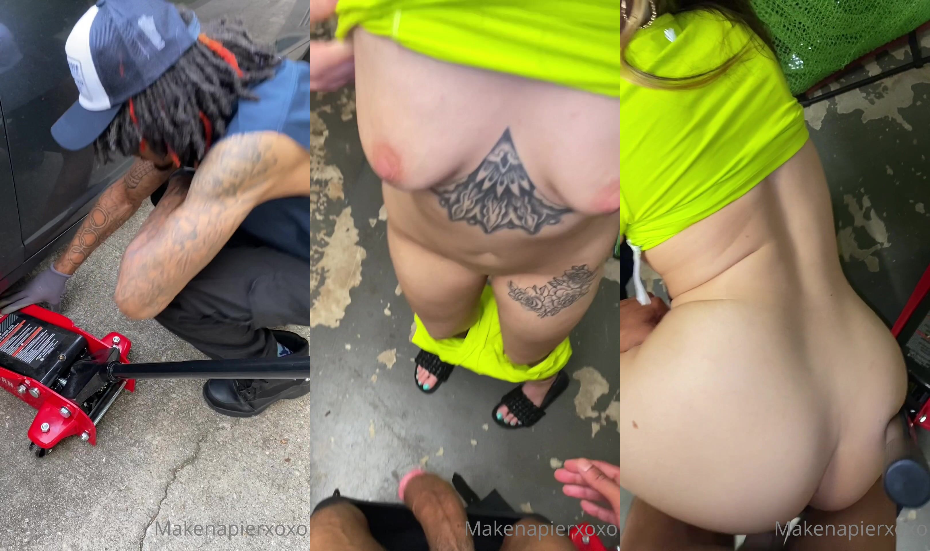 Makenapierxoxo Takes And Sucks The Mechanic's Cock