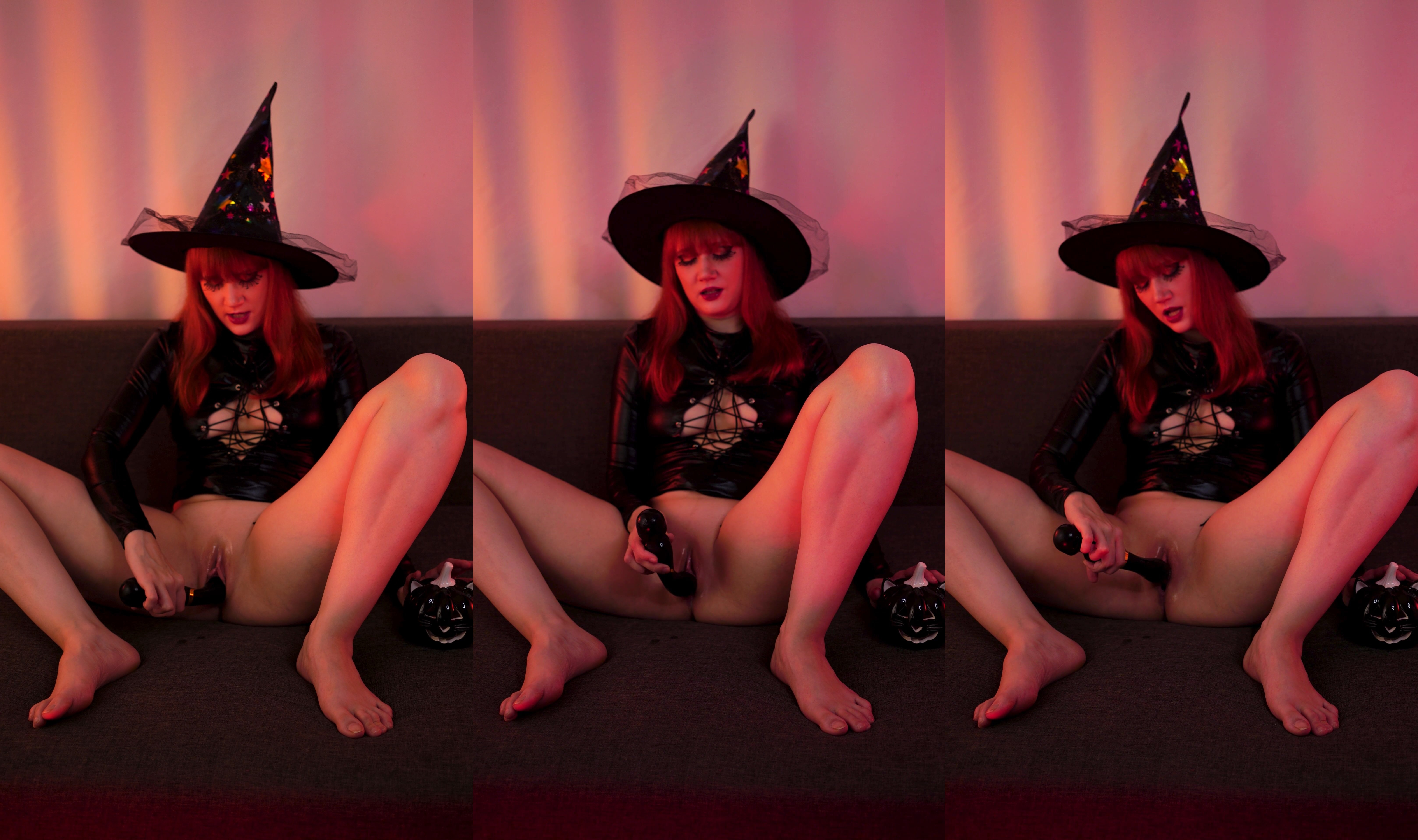 Kiara Jean Witch Had An Orgasm From A Vibrator On Halloween