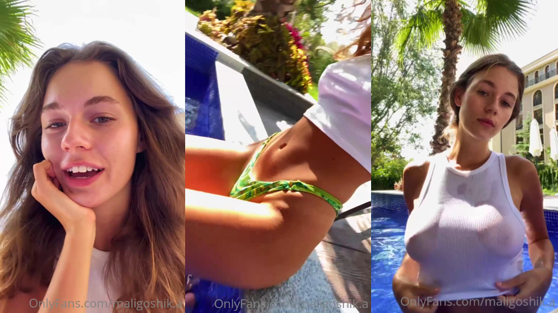 Maligoshik Squeezes Her Tits In The Pool