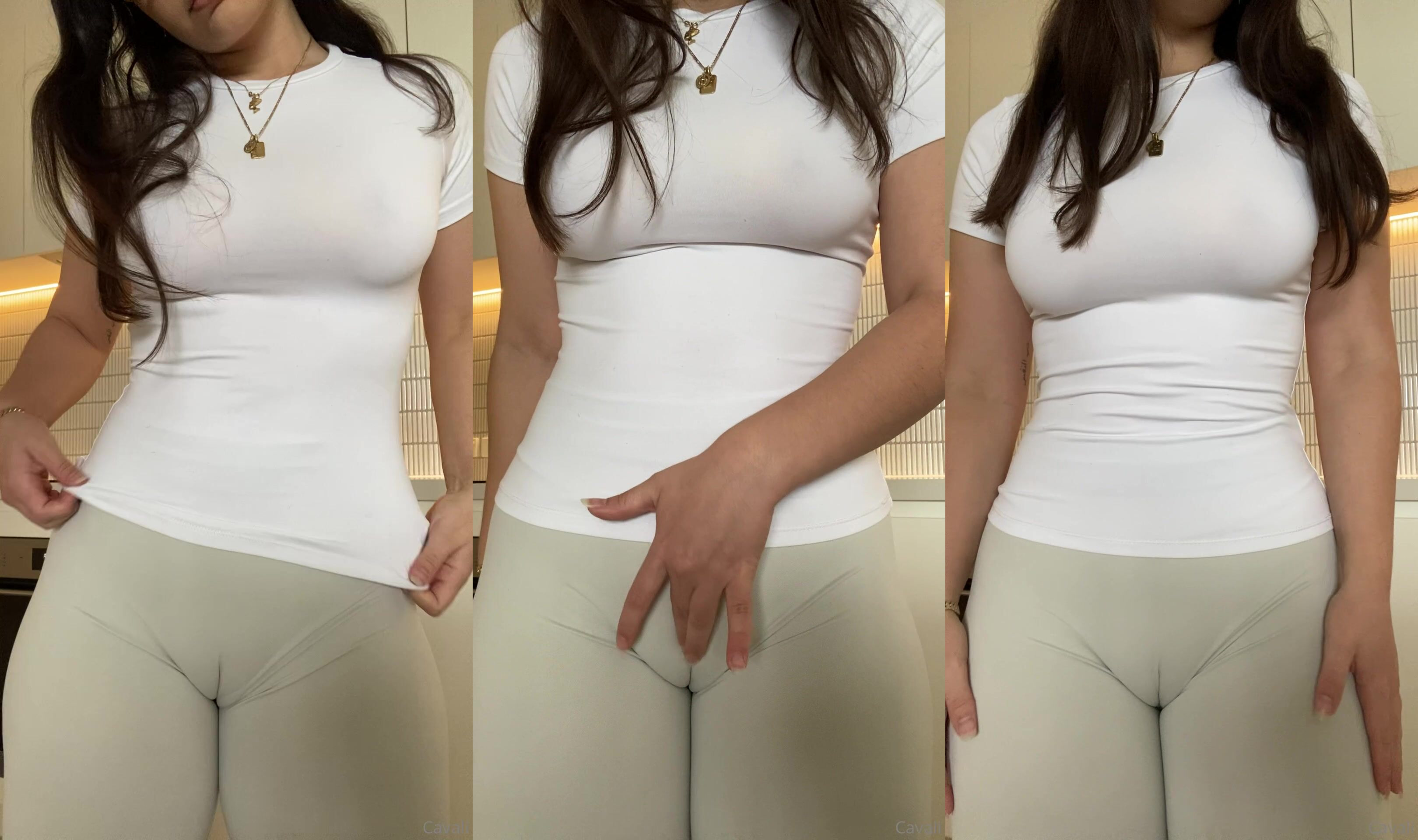 Lilith Cavaliere's Cameltoe Tease