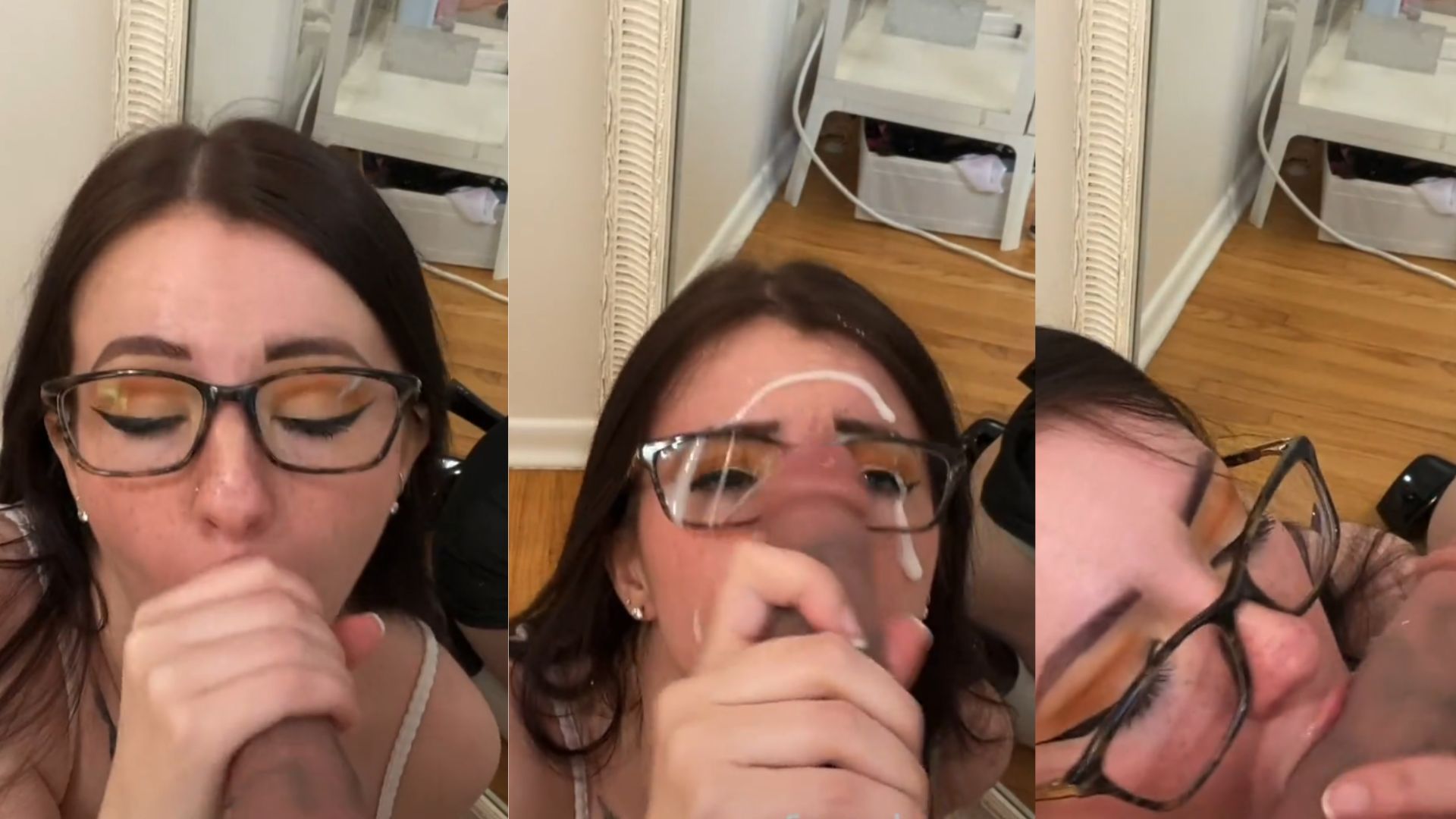 KittyKatrina21 Sucks A Dildo And Receives Facial