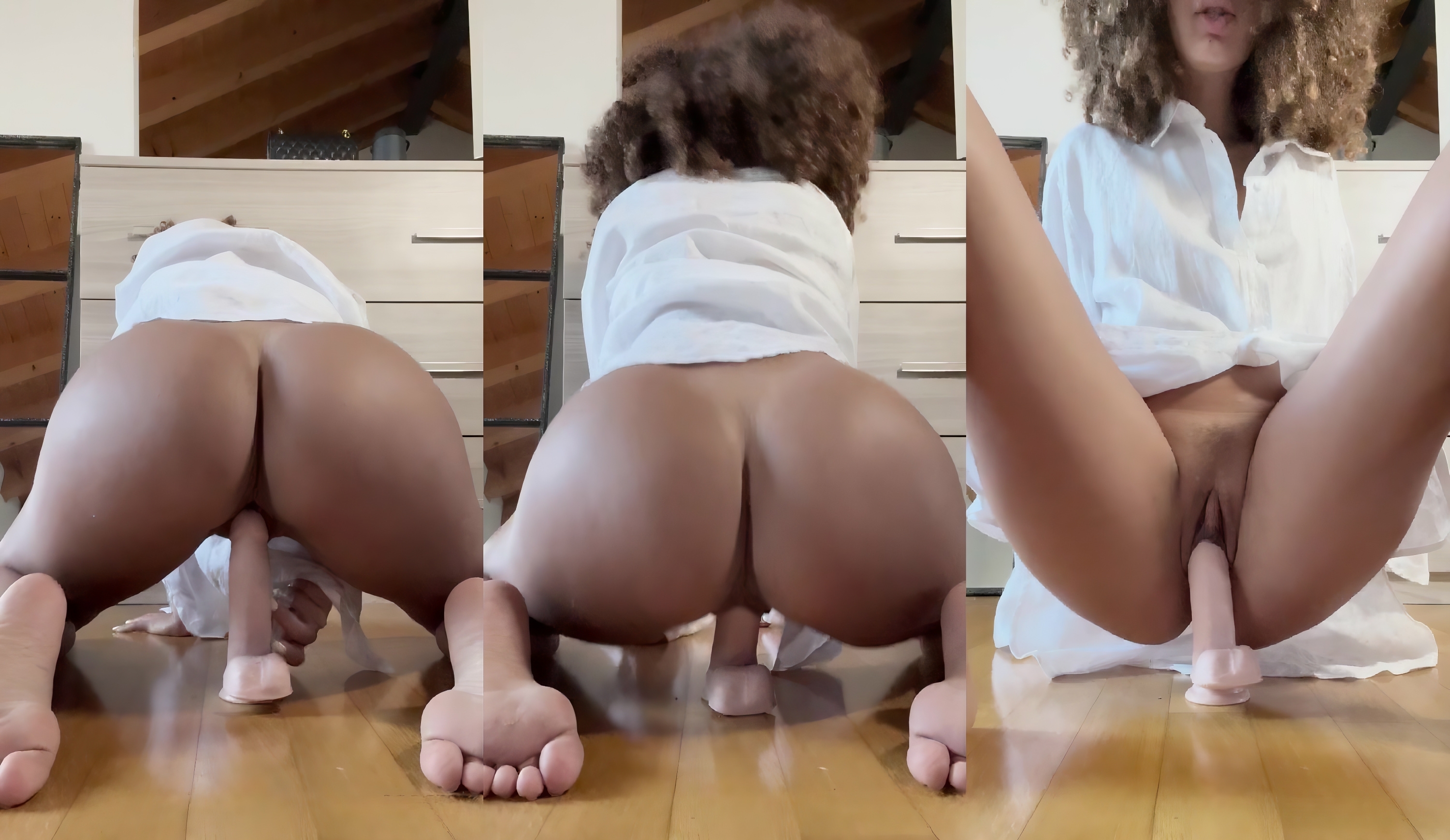 Beatrice Segreti Rides Her Dildo On The Floor