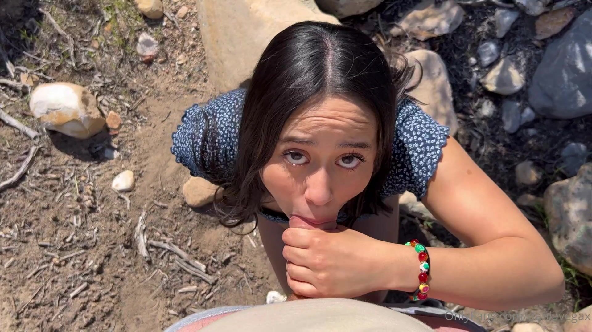 Dania Vegax Blows A Cock Outdoors