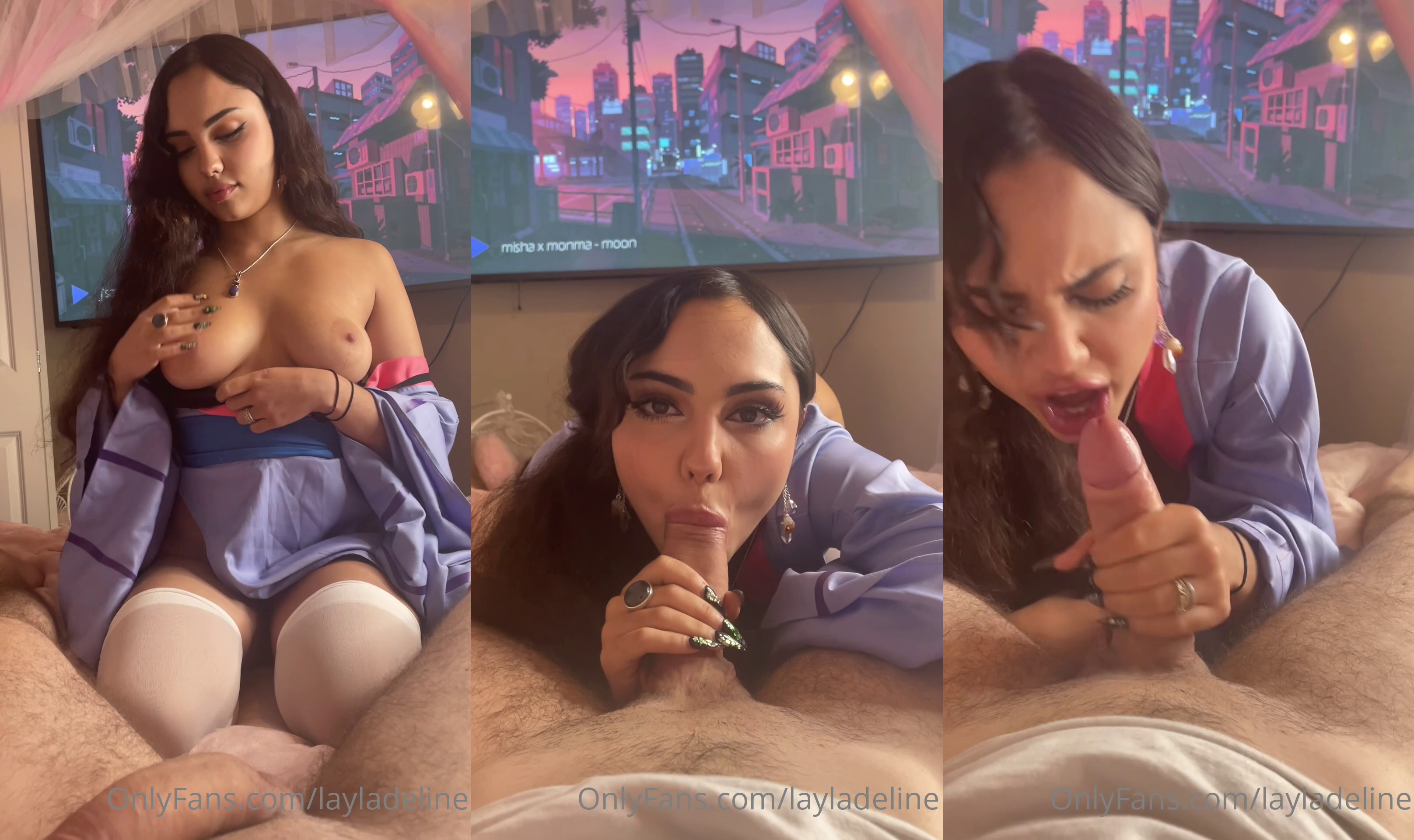 Layladeline Gives A Blowjob To Her Boyfriend