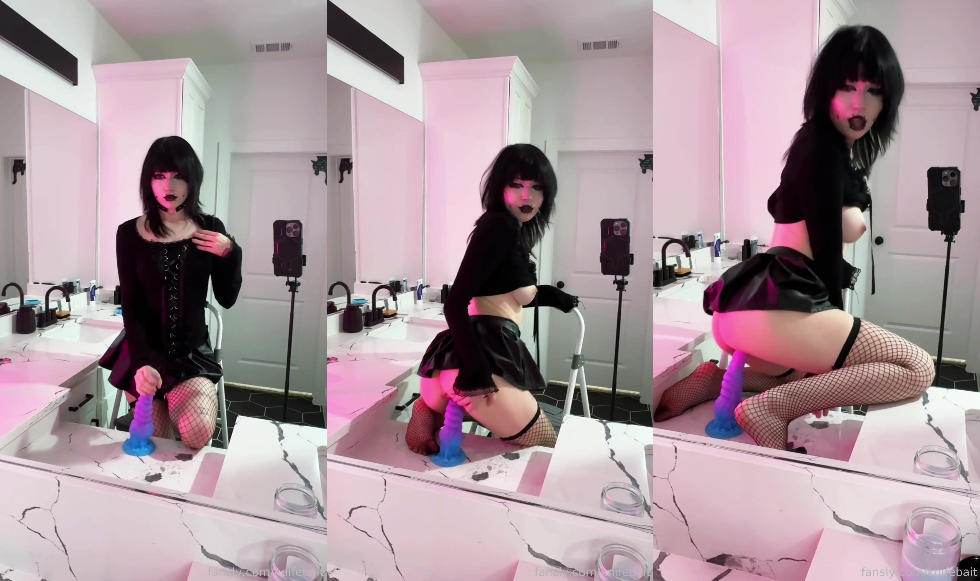 Knifebait Dildo Riding Masturbation