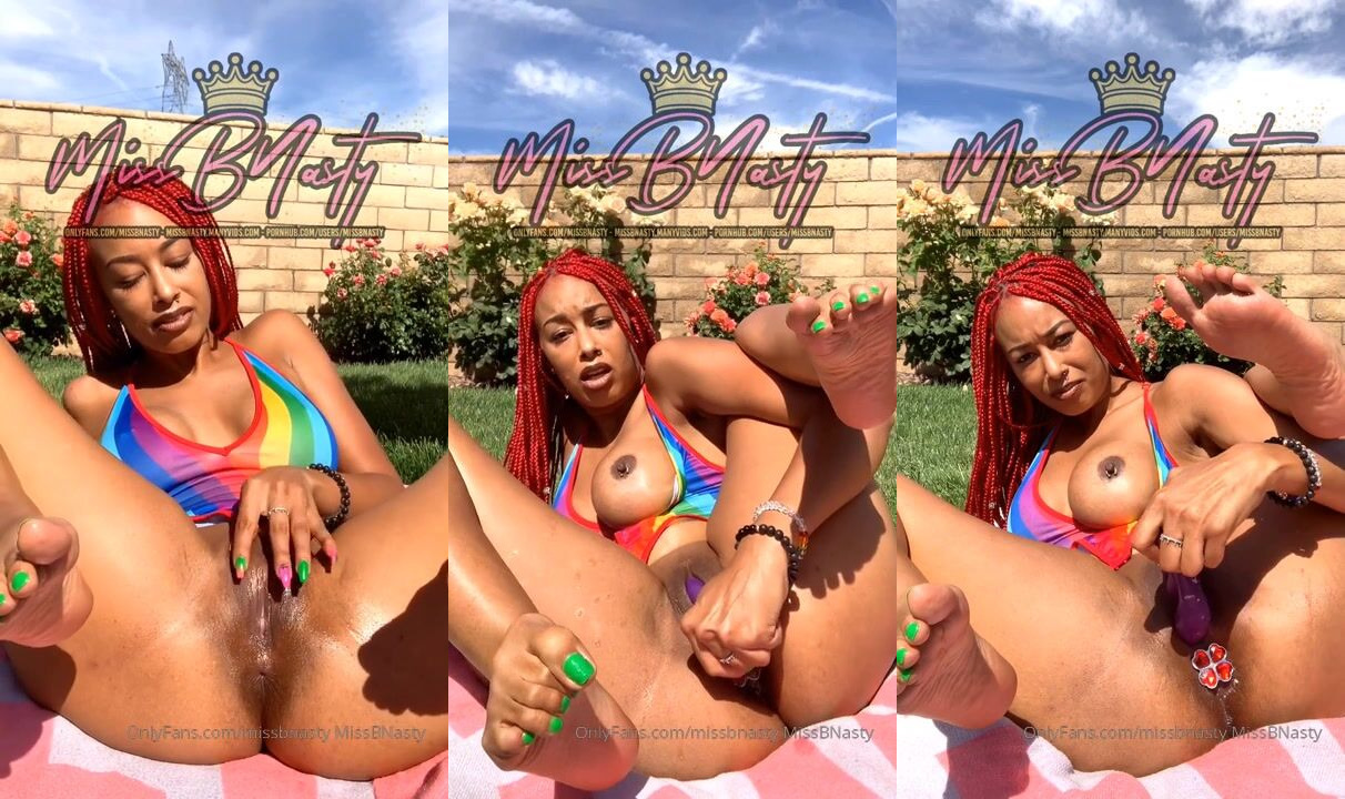 Miss B Nasty Masturbates Her Pussy Outside