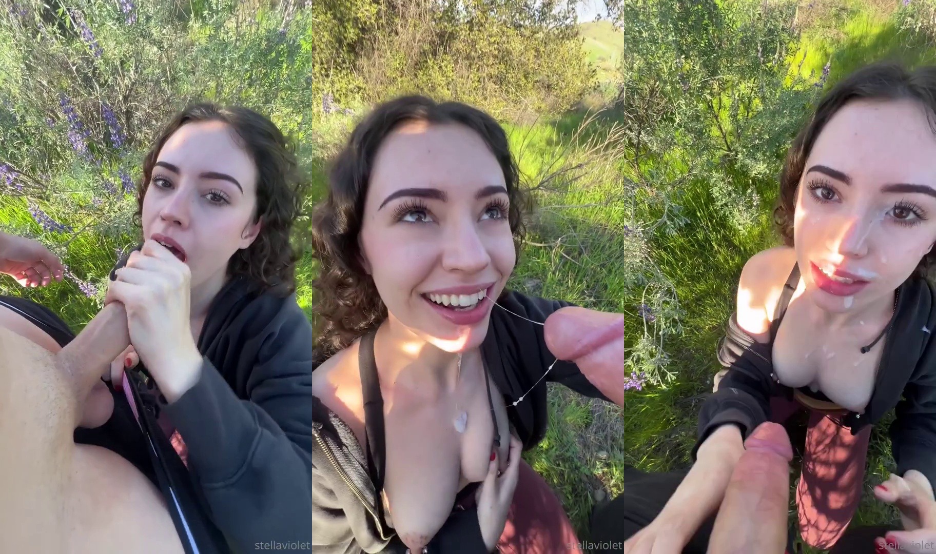Stella Violet's Outdoor BJ And Facial