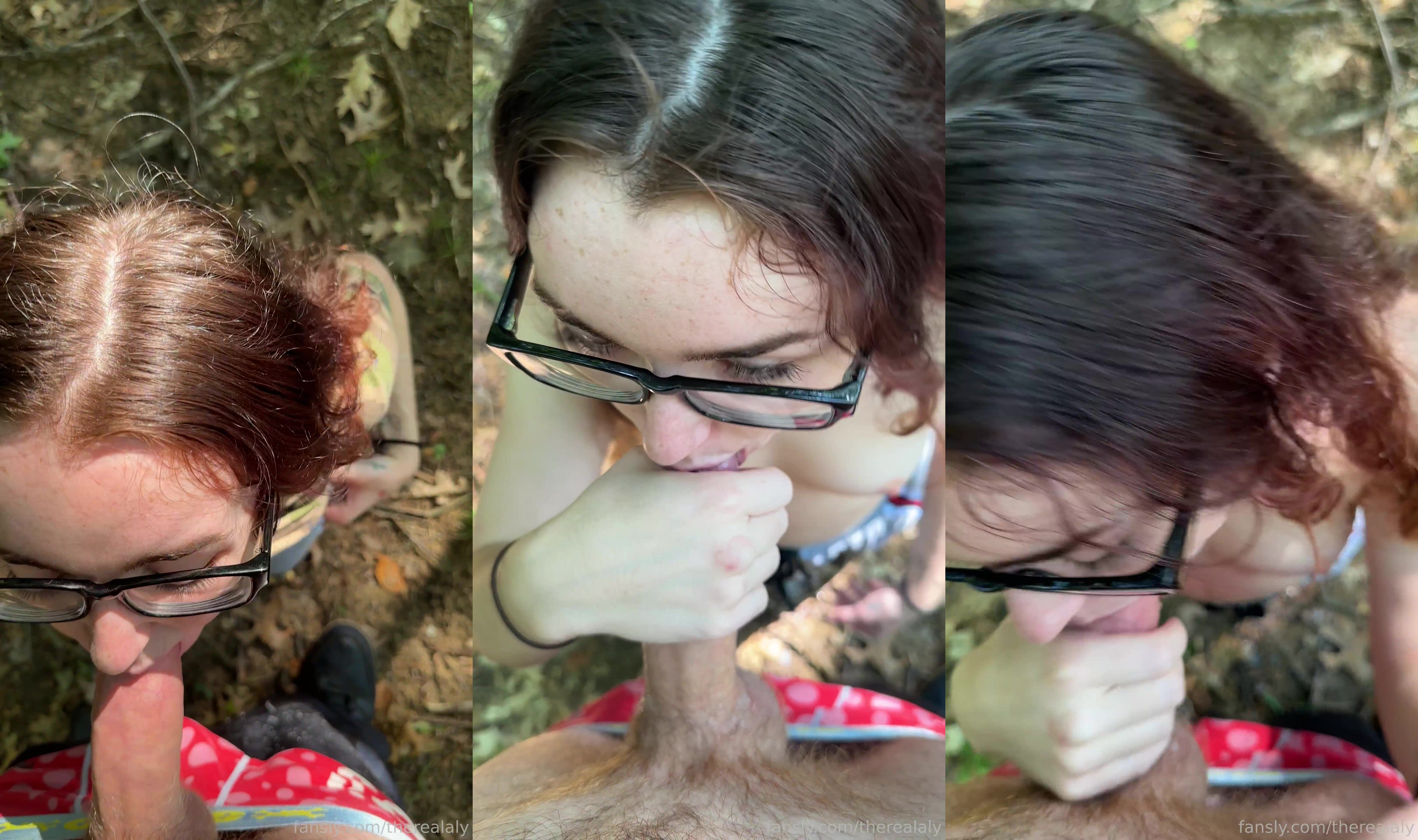TheRealAly Gives A Blowjob Outdoors POV