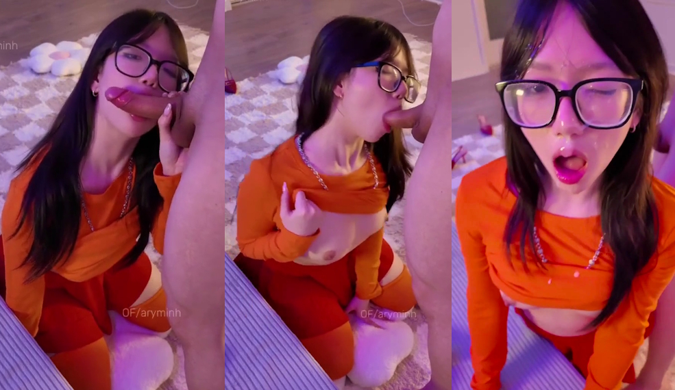 Aryminh Receives A Facial In Velma Cosplay