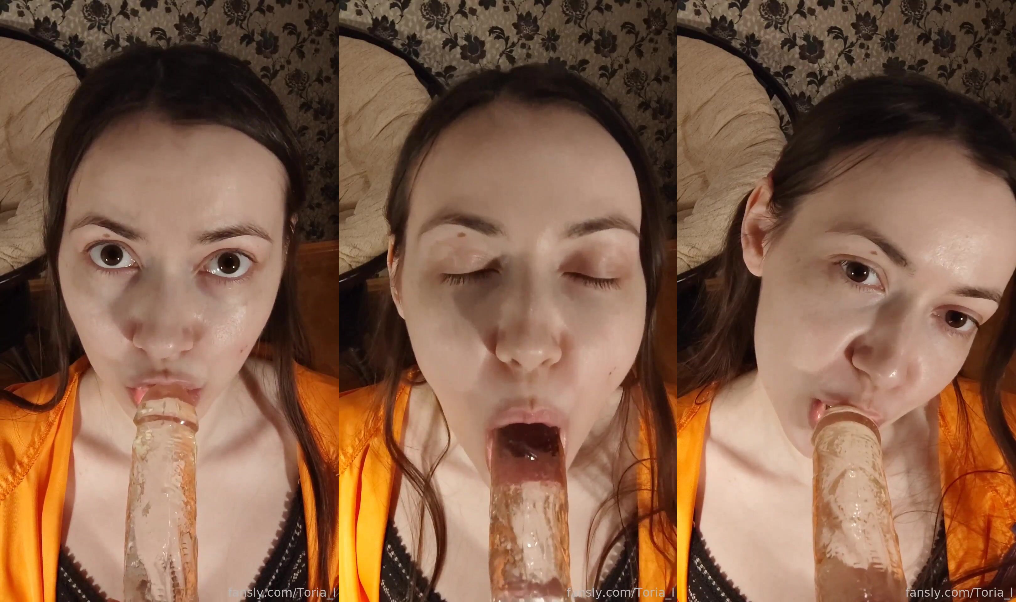 Toria_l Teases By Sucking A Dildo POV
