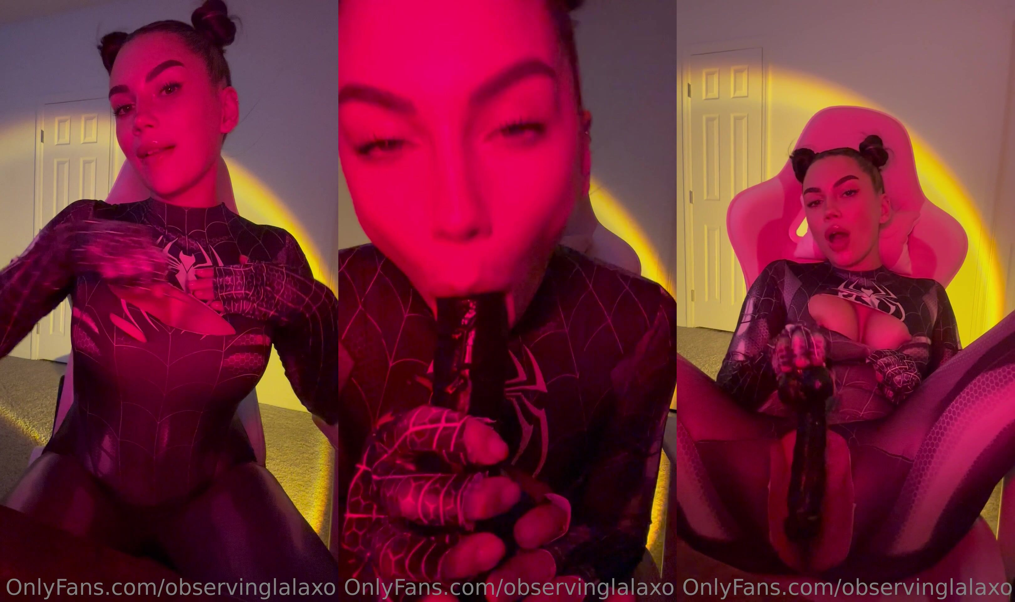 Observinglalaxo Enjoys Herself In A Black Spidey Suit