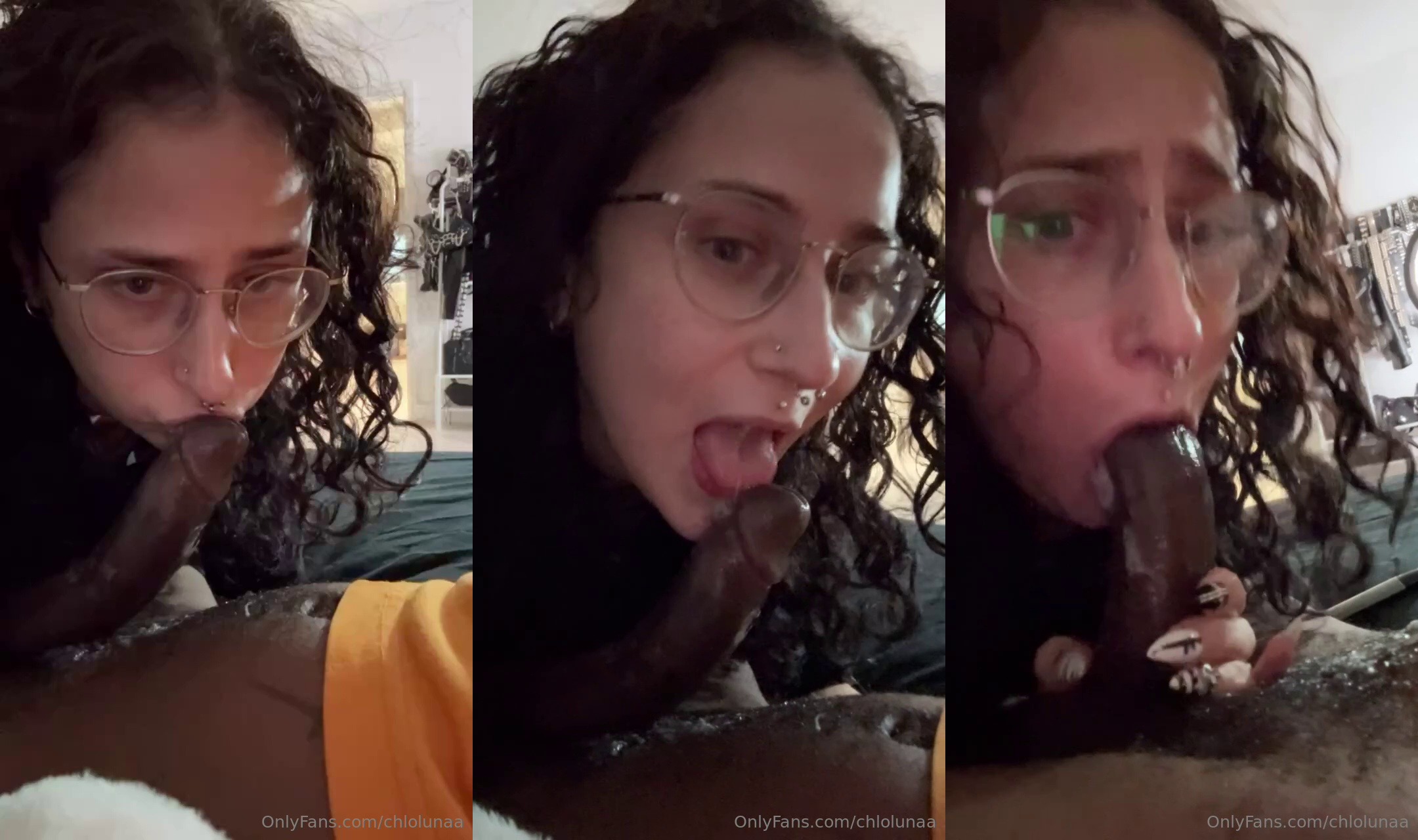 Chlolunaa Gives A BBC A Sloppy Blowjob