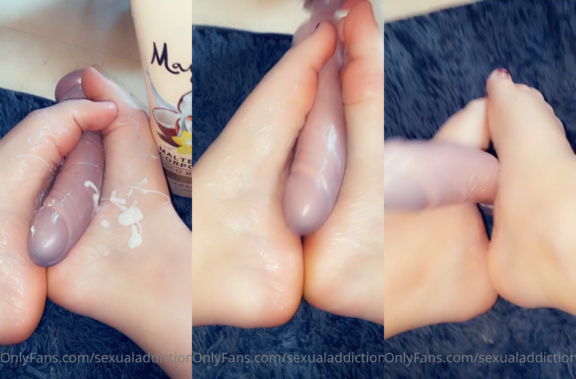 SexualAddiction0 Gives A Creamy Dildo Footjob