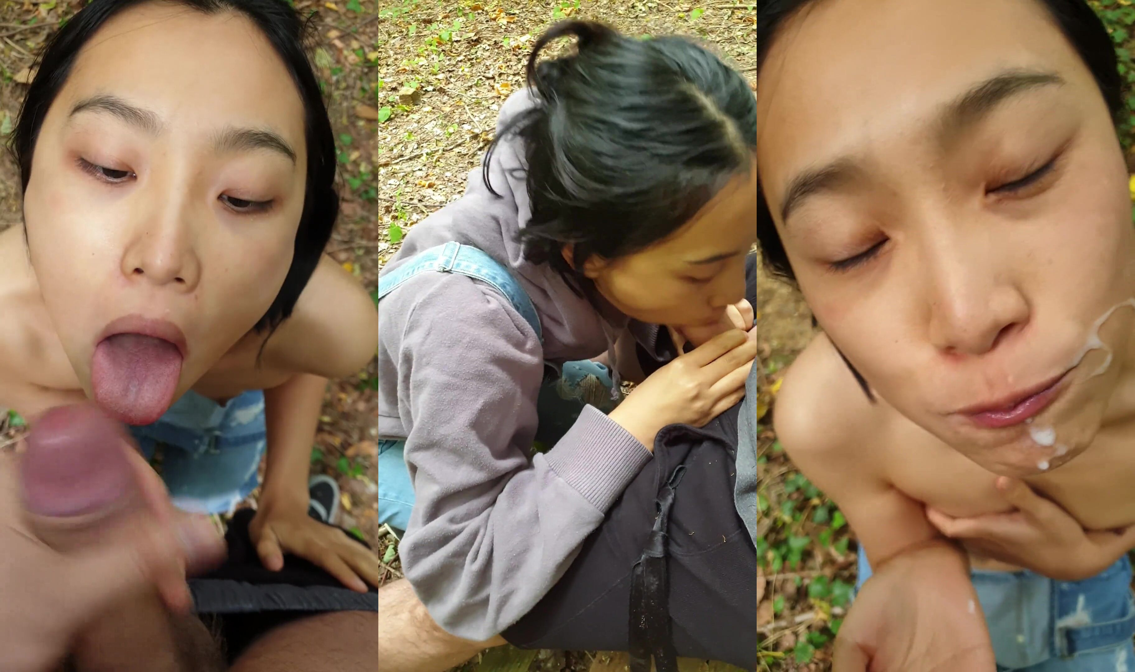June Liu Swallows A Cumload In The Forest