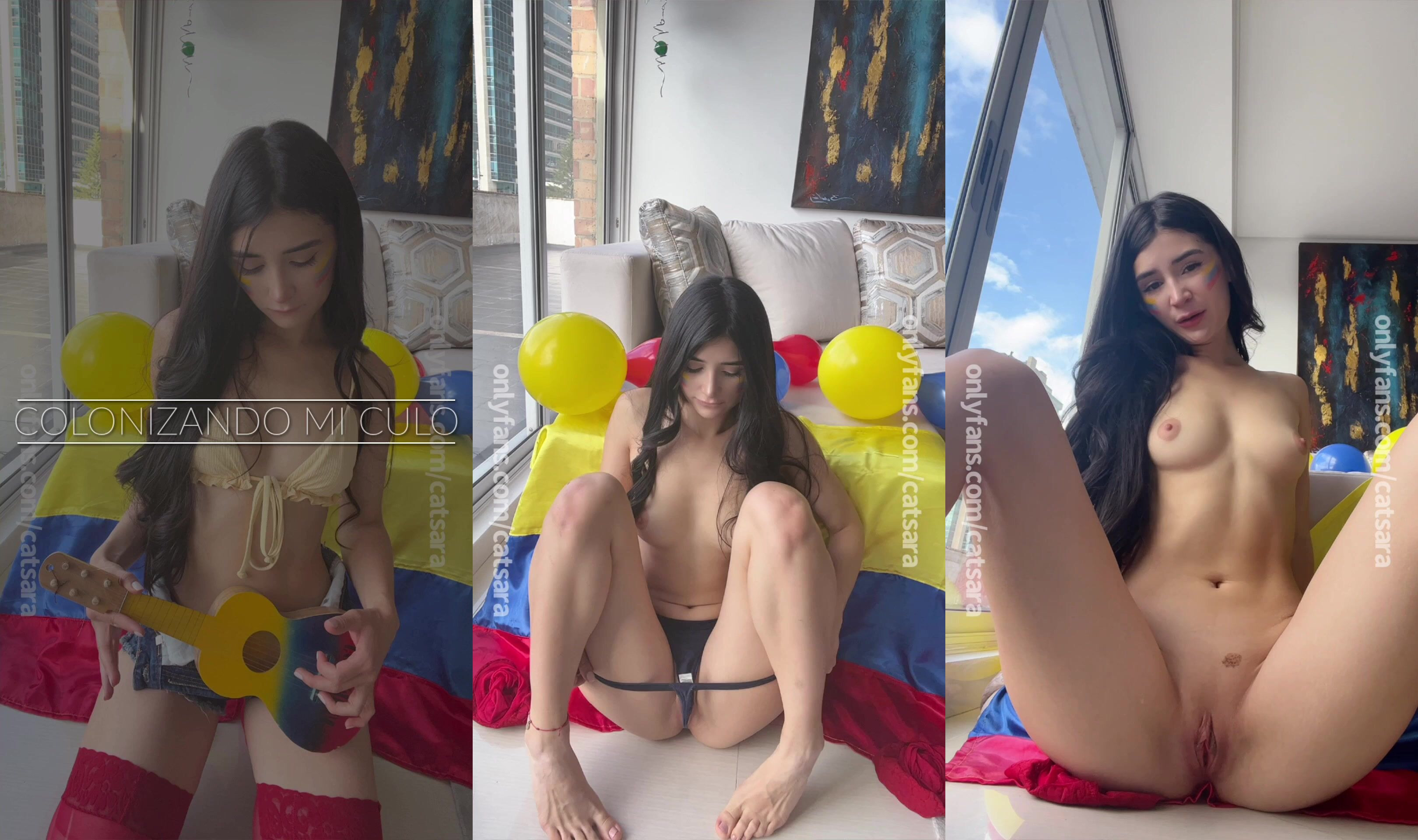 Catsara Fills Her Ass With A Condomed Dildo