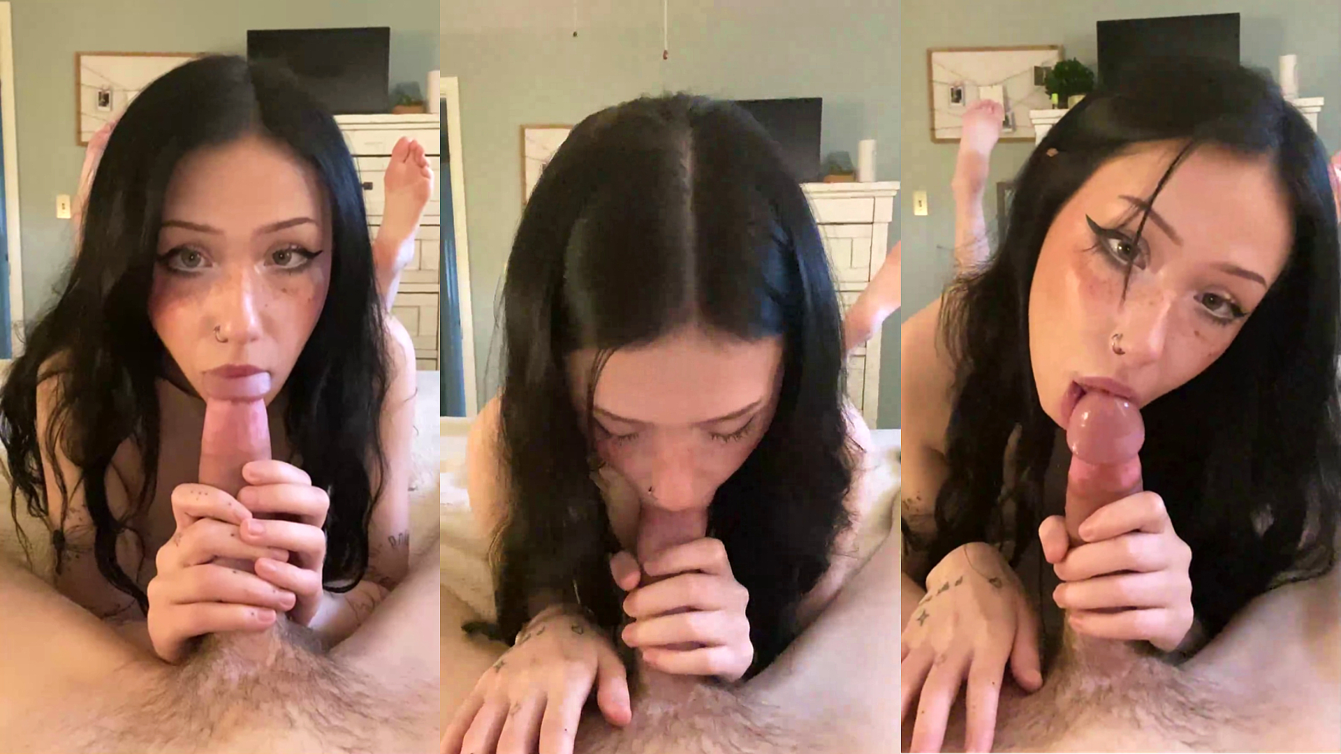 Brattydeath4 Blows Her BF's Hard Cock